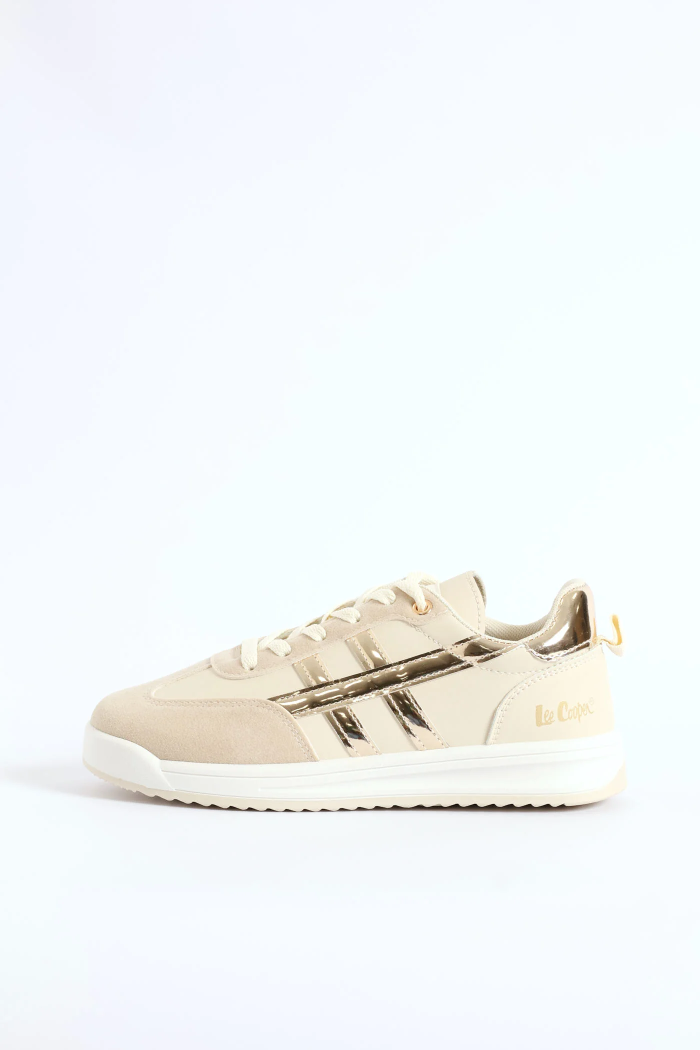 Toe Bumper Heel Print Lace Up Sneaker - Beige - Image 6