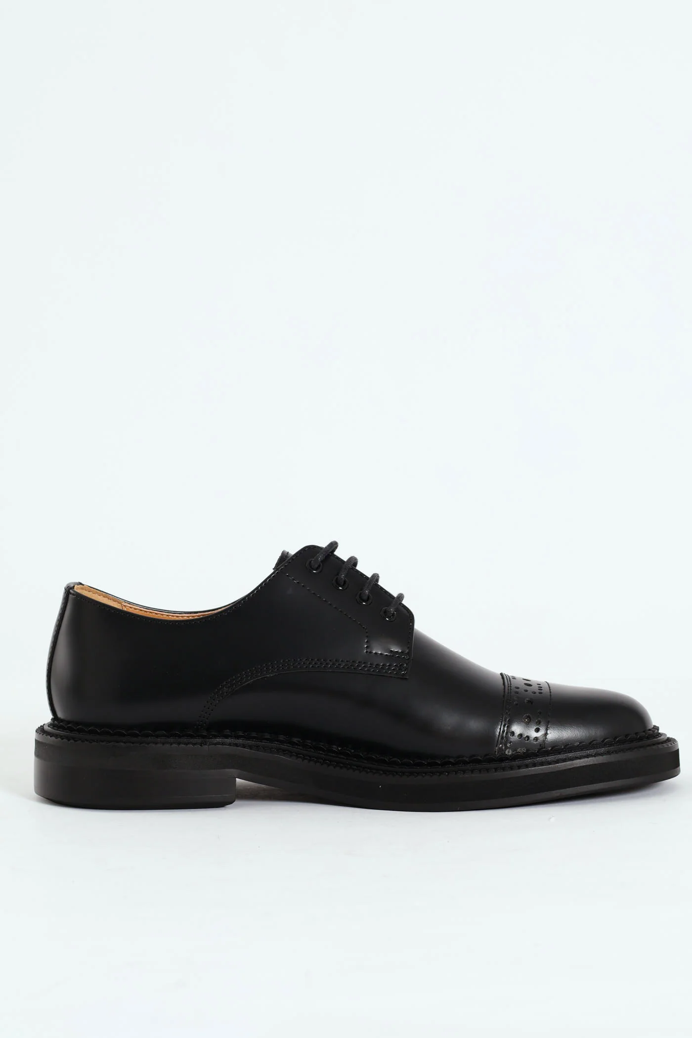 Toe Cap Chunky Formal Shoe - Black - Image 3