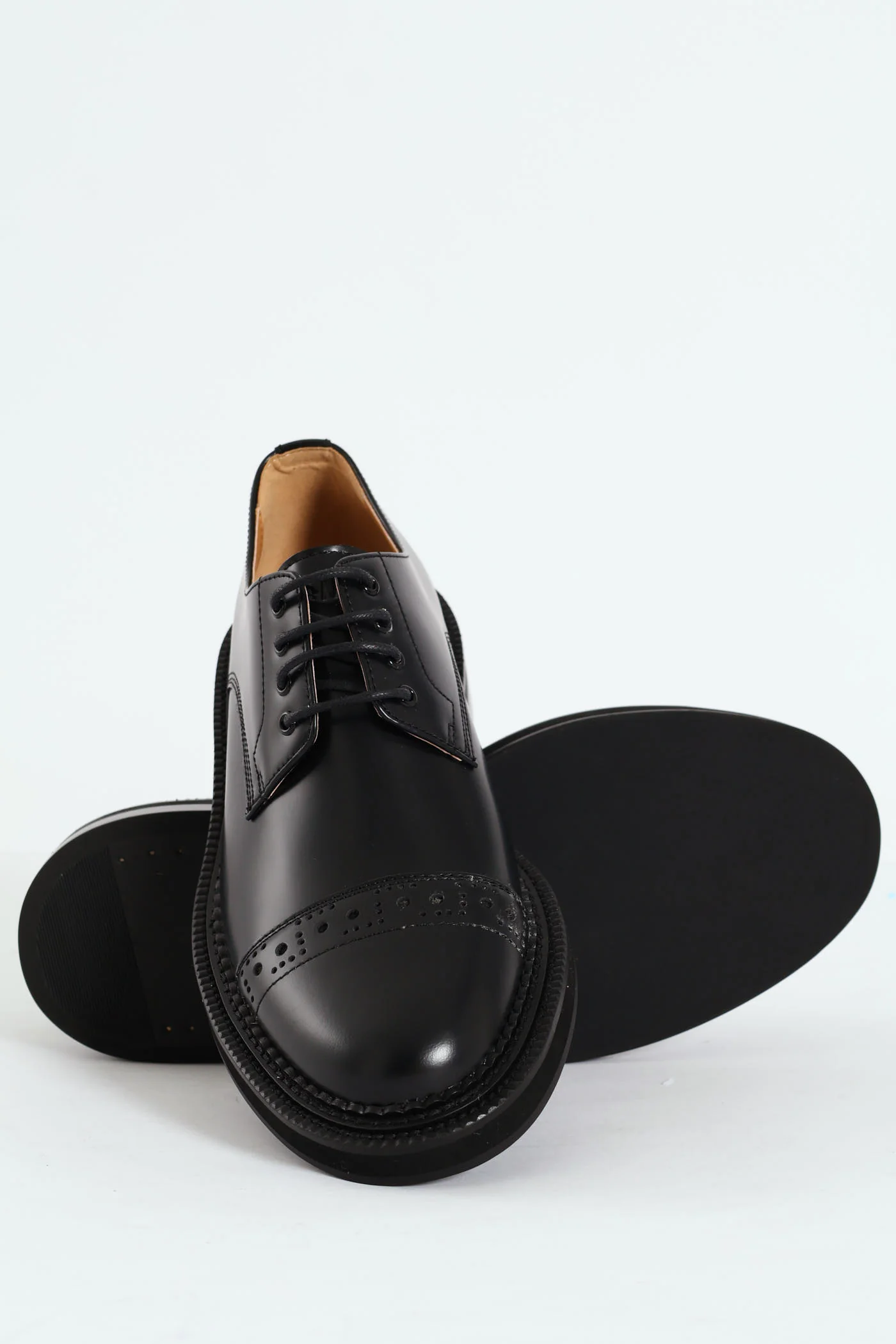 Toe Cap Chunky Formal Shoe - Black - Image 5