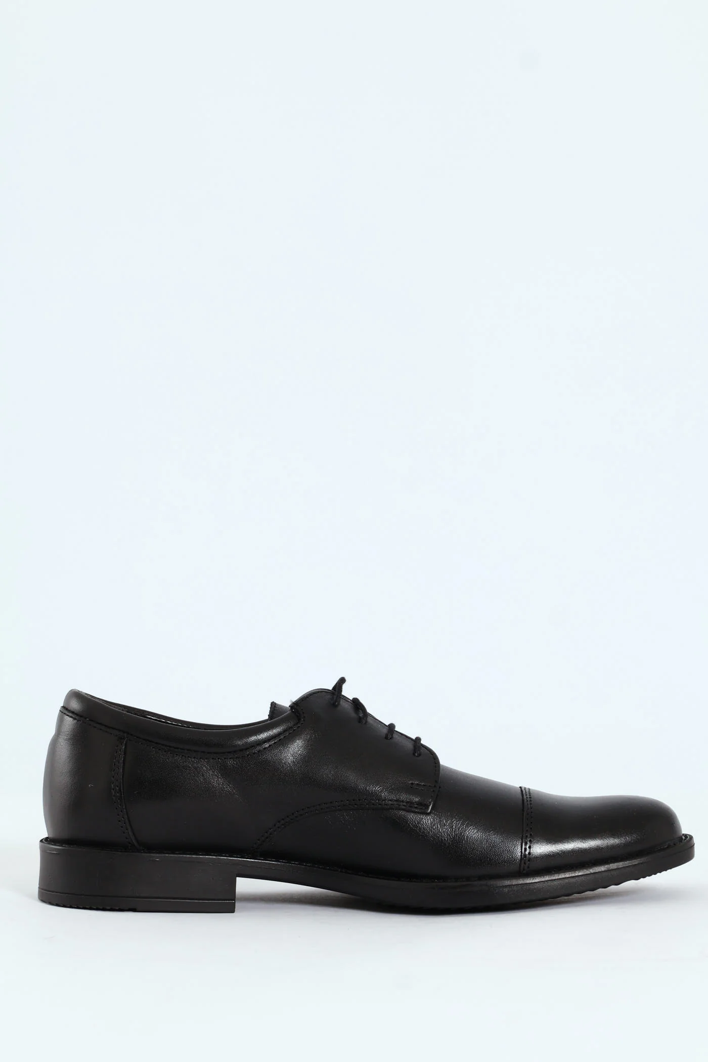 Toe Cap Formal Derby Shoe - Black - Image 5