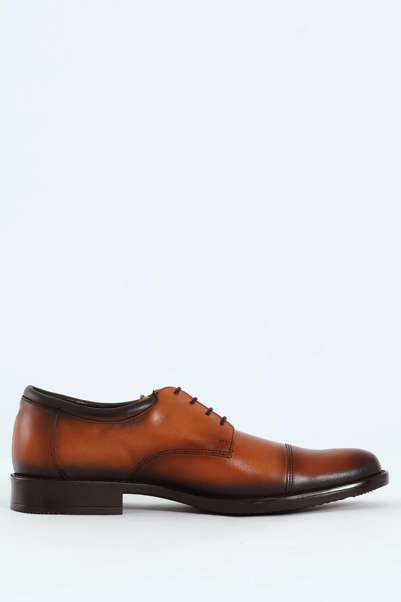 Toe Cap Formal Derby Shoe - Tan - Image 2