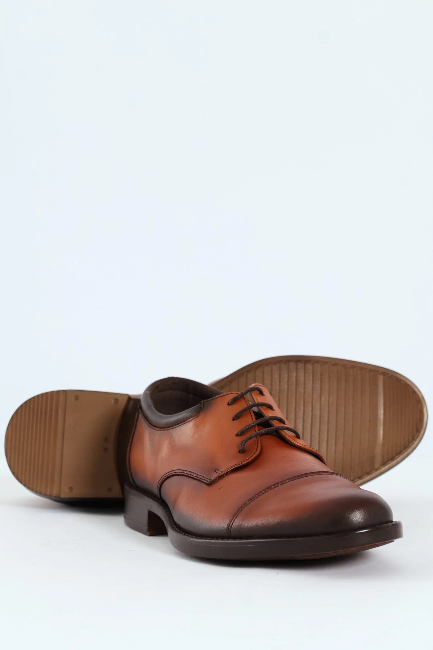 Toe Cap Formal Derby Shoe - Tan - Image 4