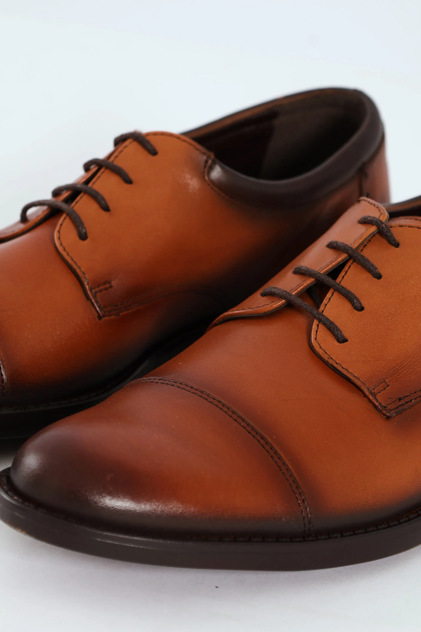 Toe Cap Formal Derby Shoe - Tan - Image 5