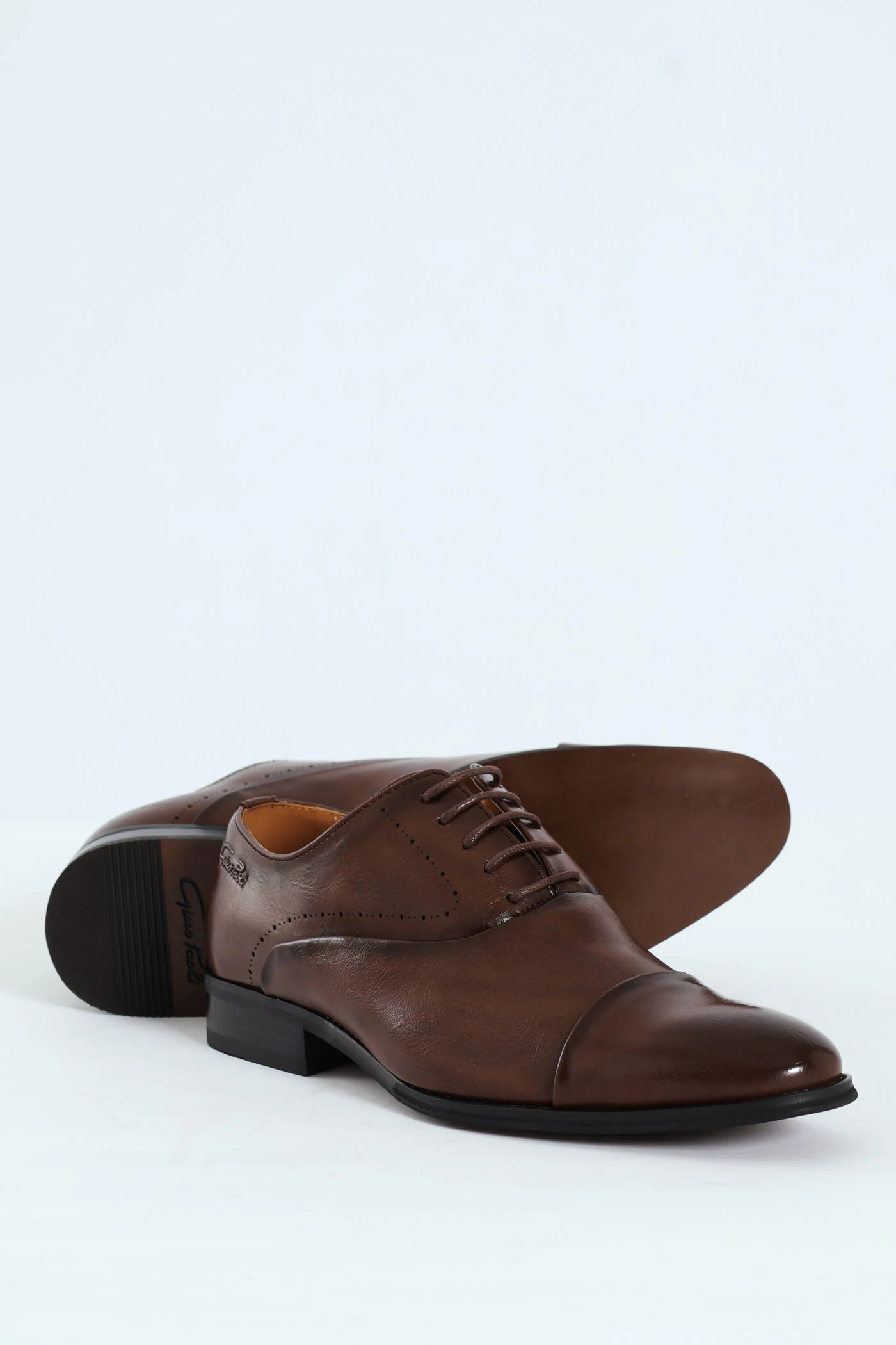 Toe Cap Oxford Shoe - Brown - Image 2