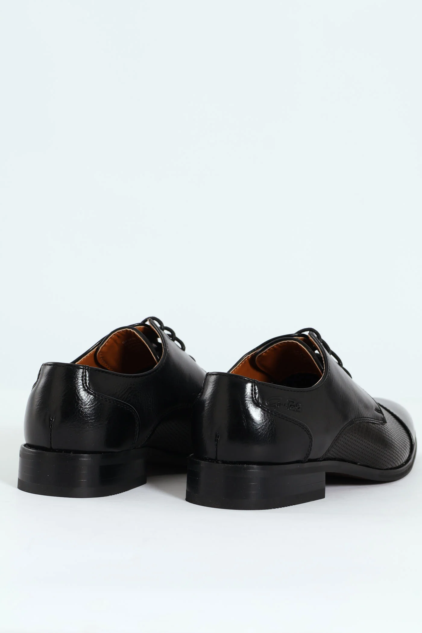 Toe Cap & Pin Punch Detail Derby Shoe - Black - Image 4
