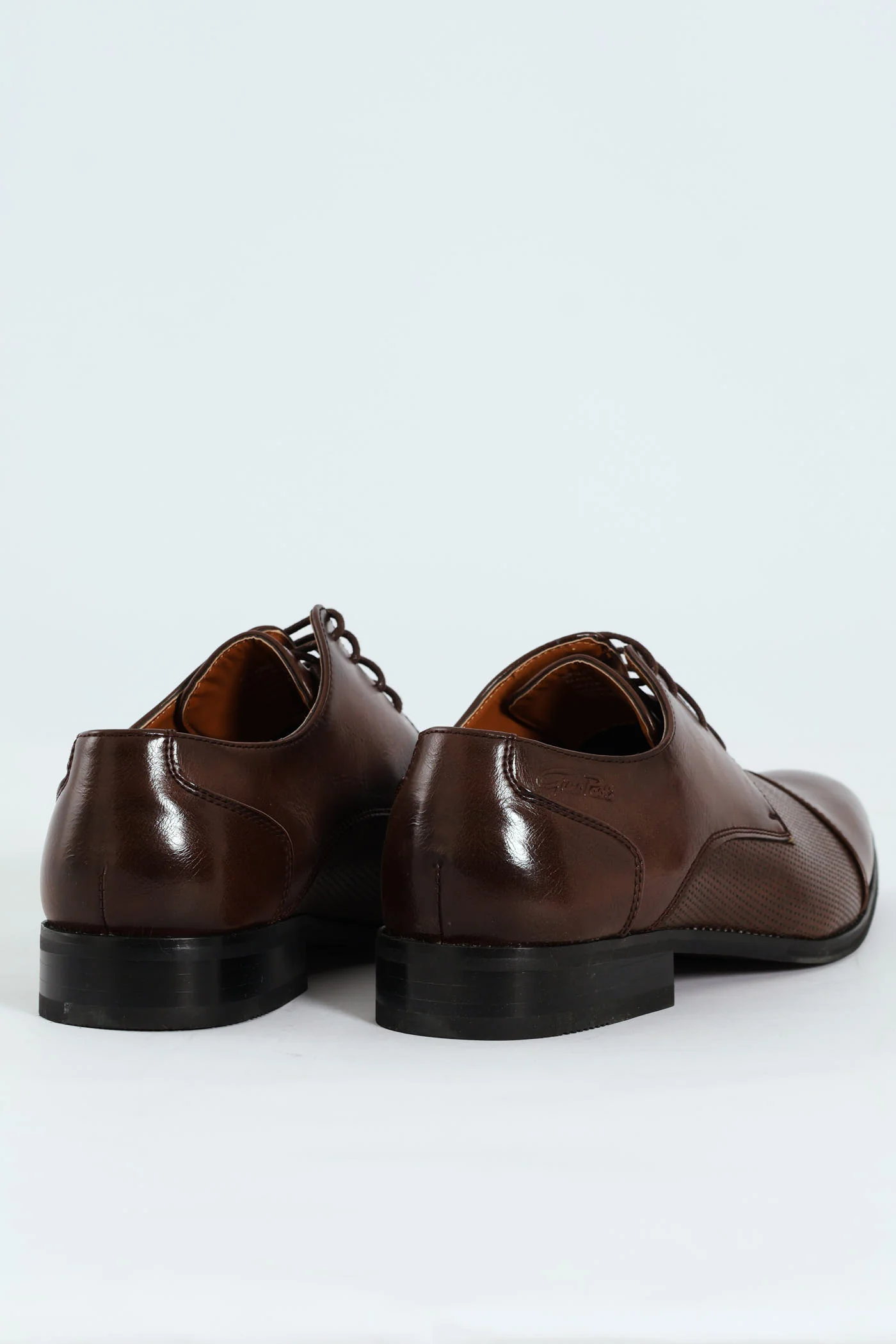 Toe Cap & Pin Punch Detail Derby Shoe - Brown - Image 4