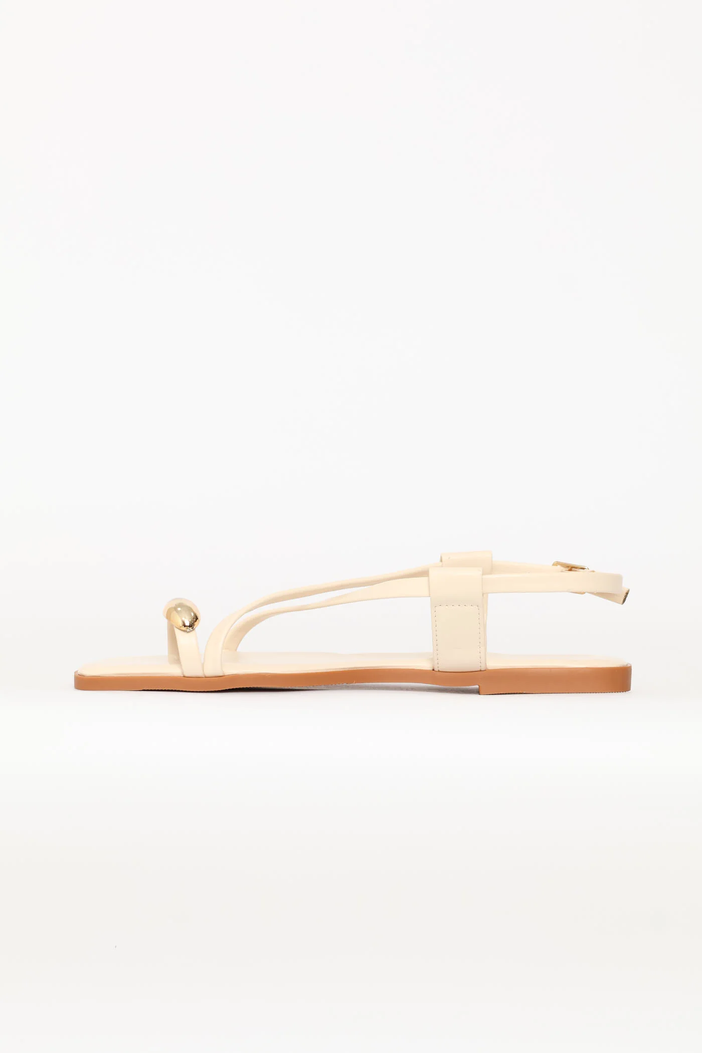 Crosstrap Detail Toe Post Sandal - Off White - Image 5