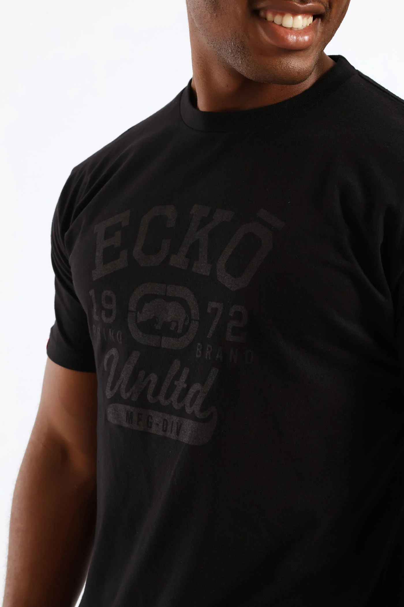 Tonal Chest Print Tee - Black - Image 2
