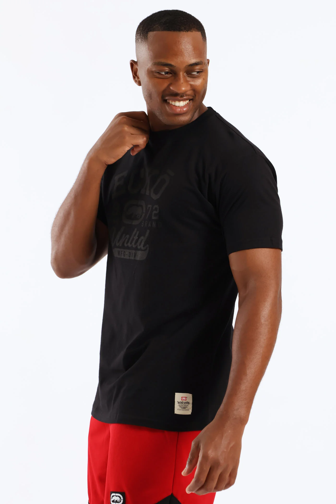 Tonal Chest Print Tee - Black - Image 4