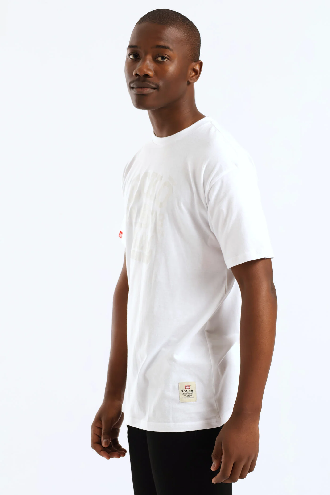 Tonal Chest Print Tee - White - Image 2