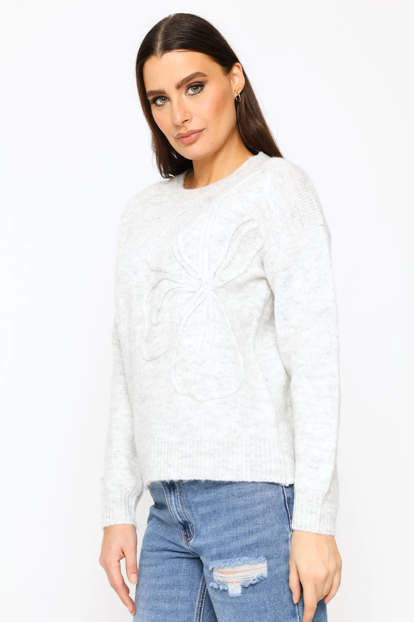 Tonal Cornelli Pullover - Grey Melange - Image 3