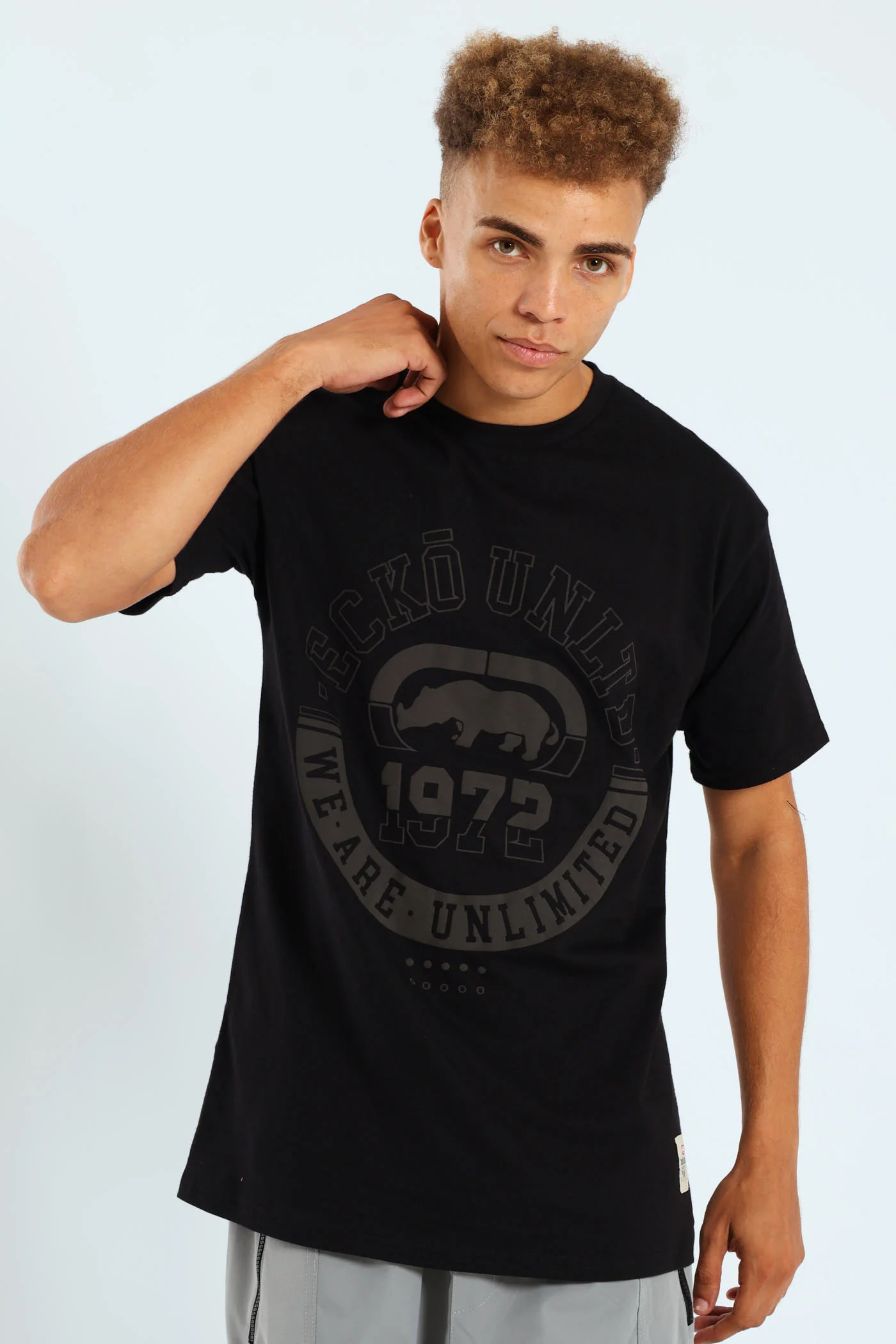 Tonal Rhino Tee - Black - Image 4