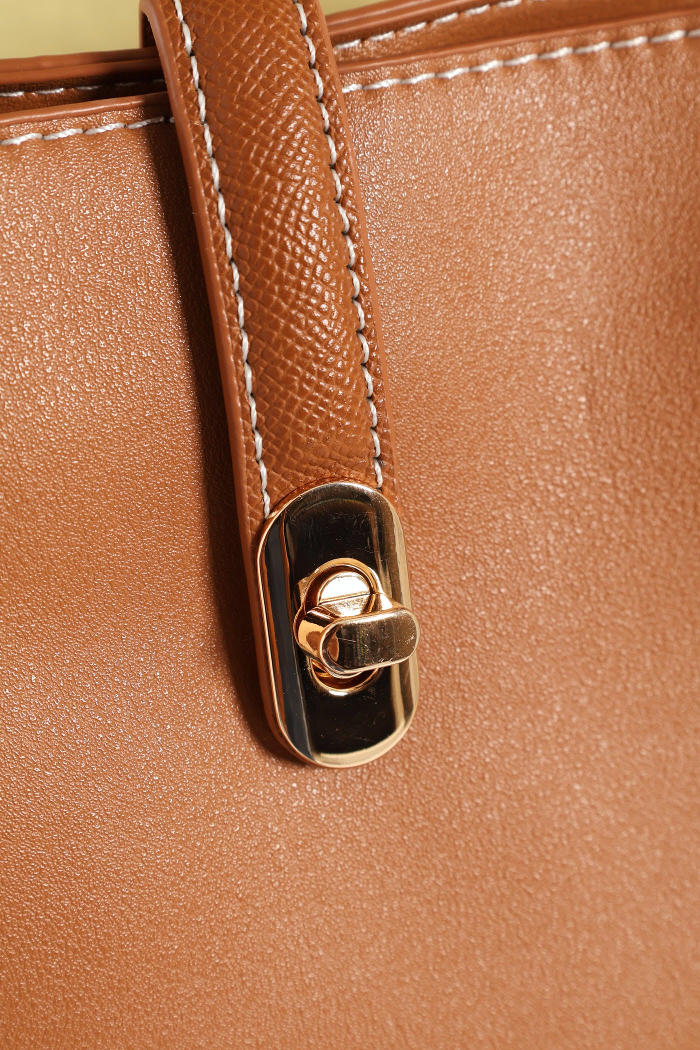 Top Handle Bucket Crossbody Bag - Tan - Image 5