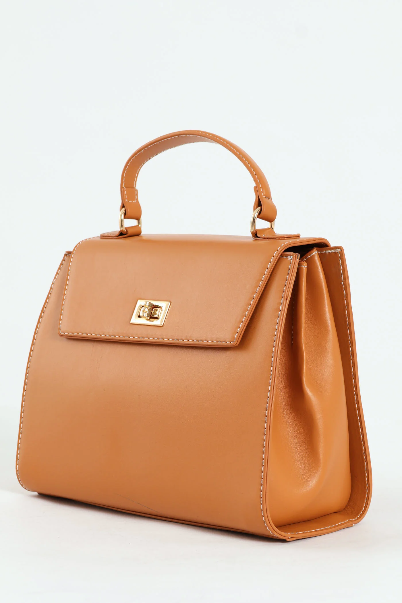 Top Handle Satchel - Tan - Image 2