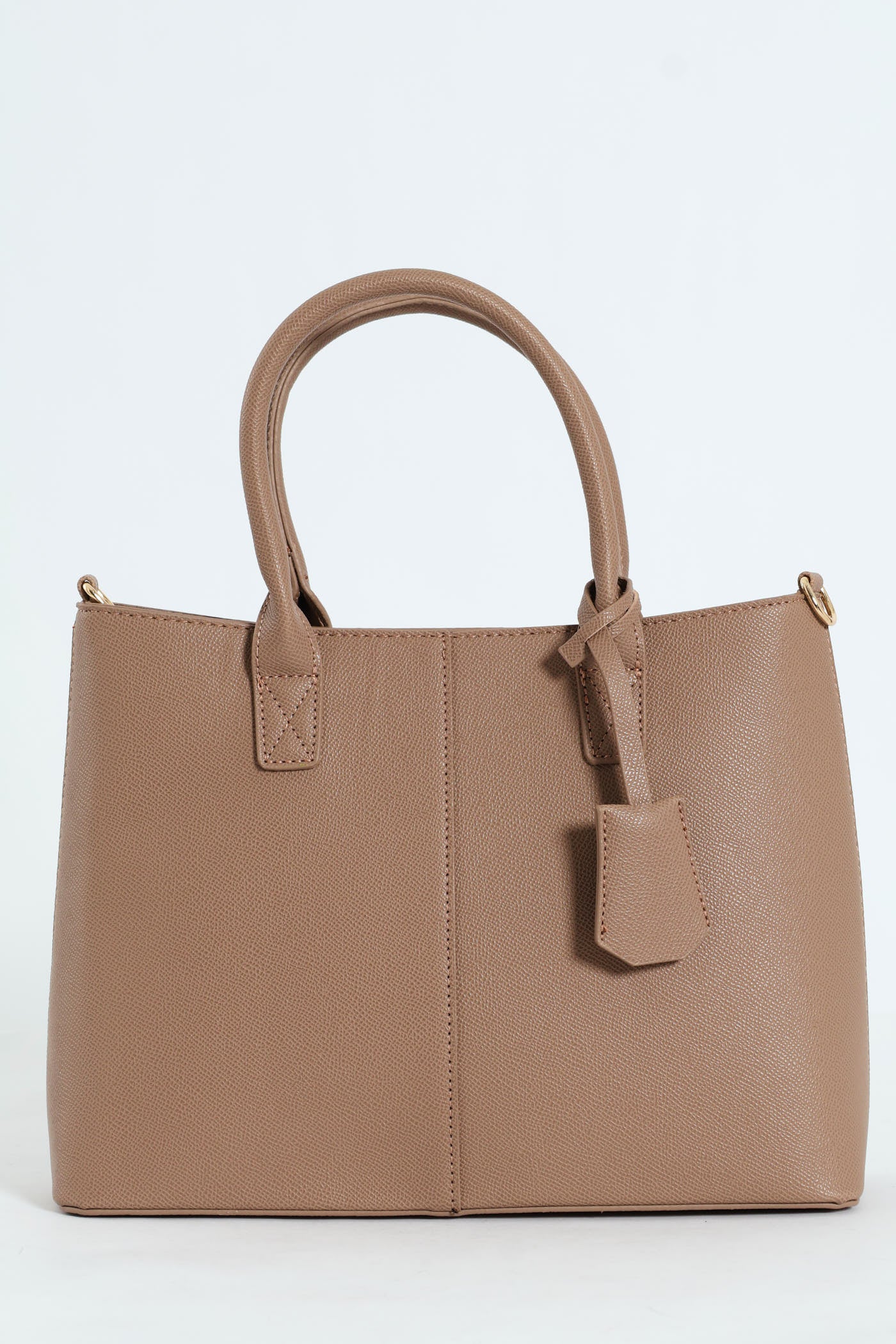 Top Handle Tote With Tab - Sand - Image 2