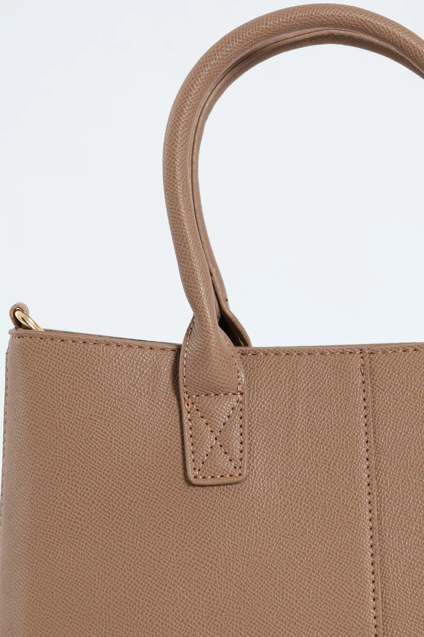 Top Handle Tote With Tab - Sand - Image 5
