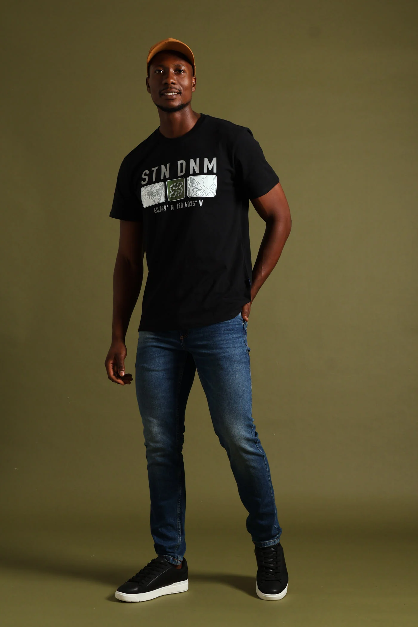 Topographic Block Print Tee - Black - Image 4