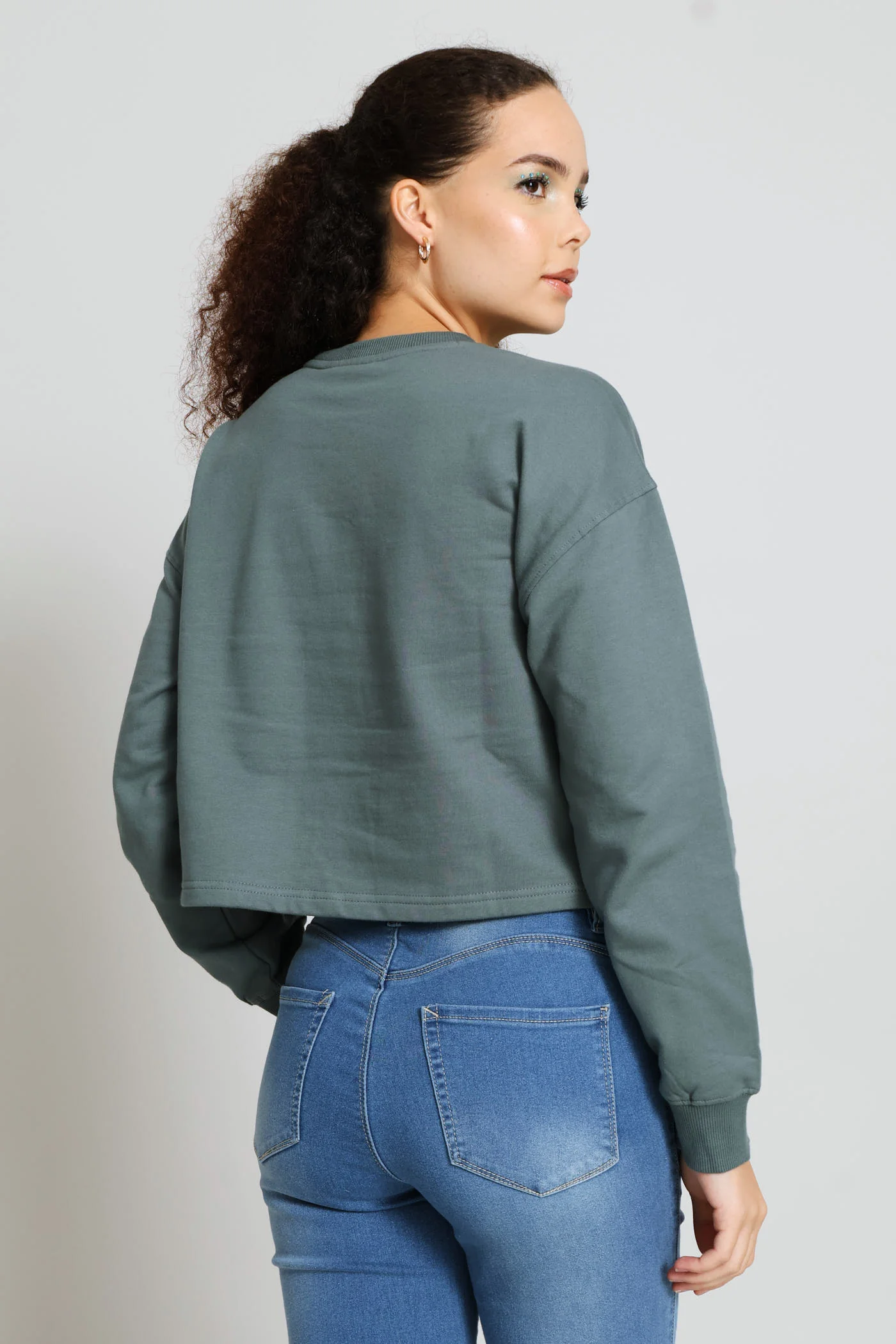 Topographic Crew Neck Top - Grey - Image 3