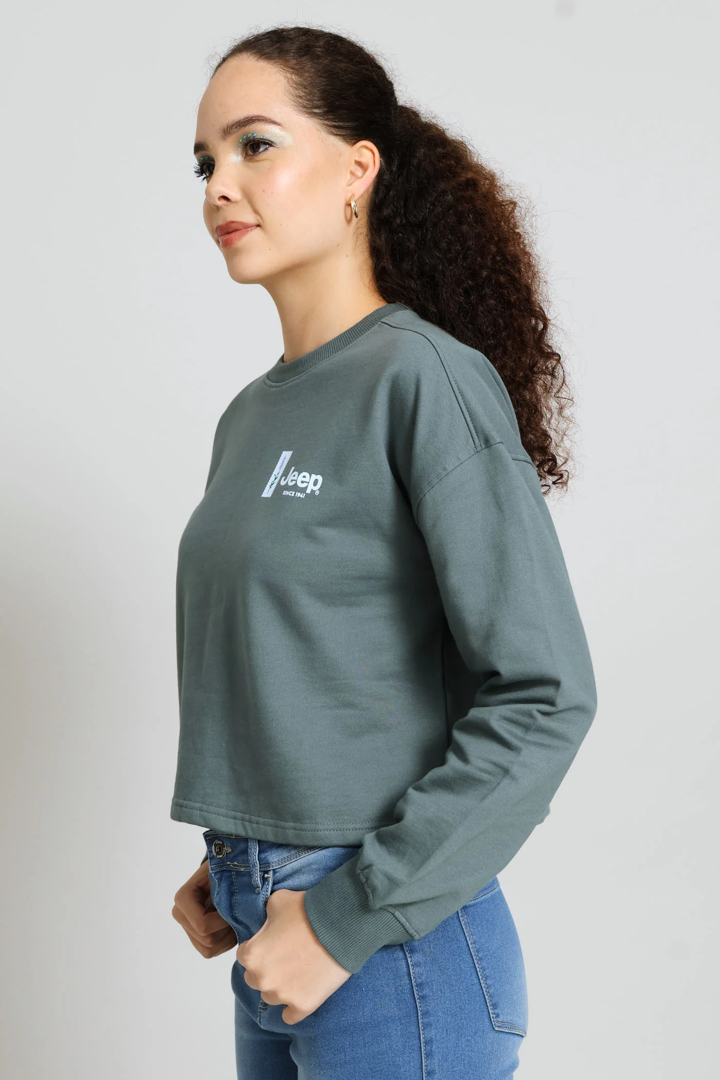 Topographic Crew Neck Top - Grey - Image 4