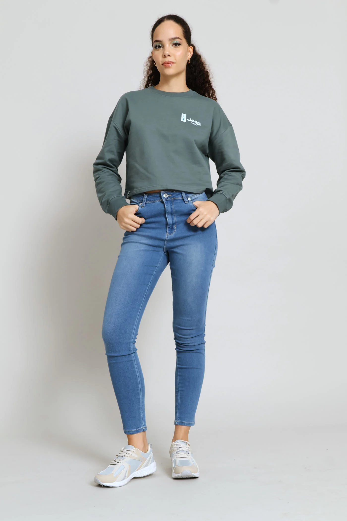 Topographic Crew Neck Top - Grey - Image 5