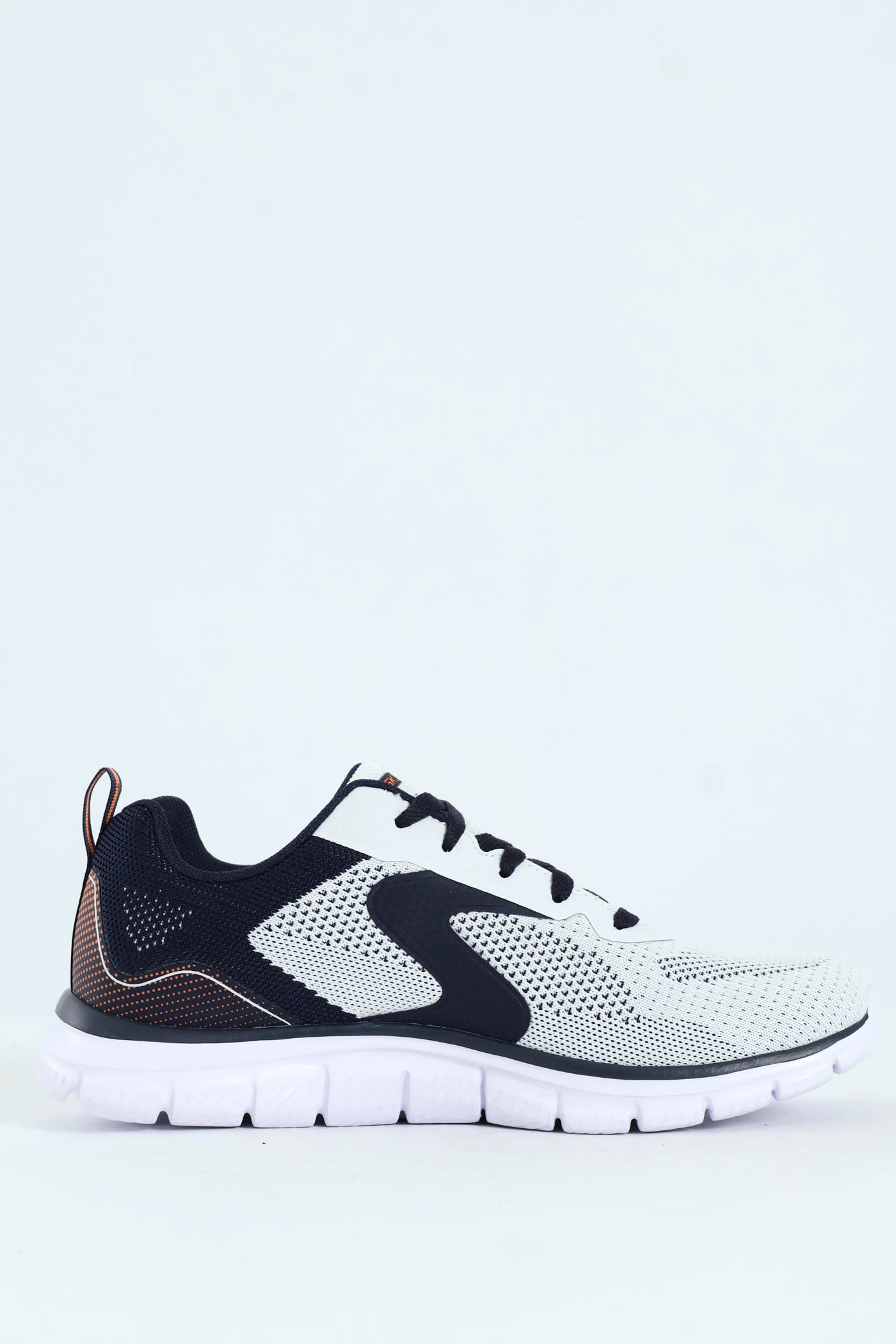 Track Lace Up Trainer - White/Navy - Image 2