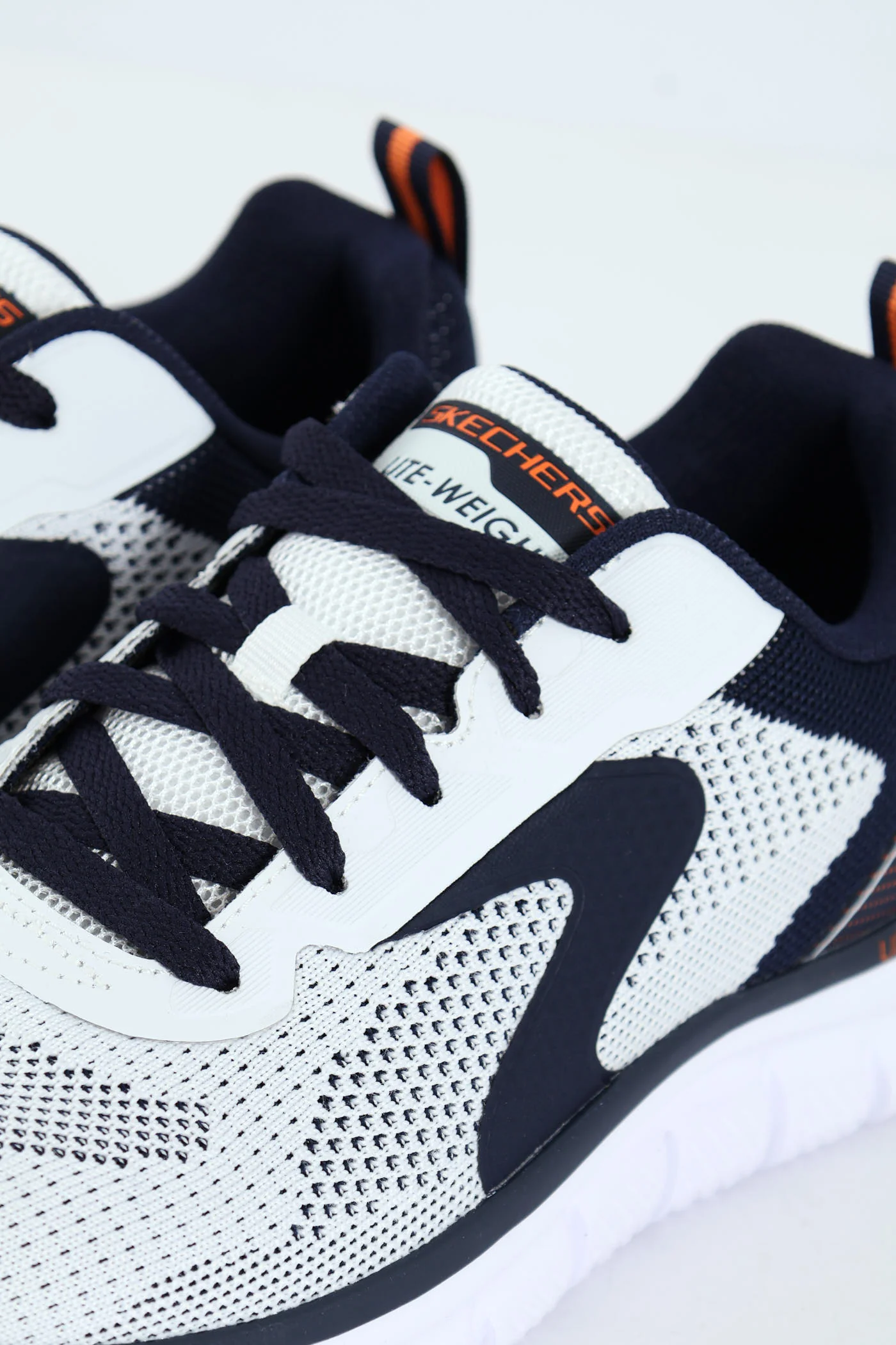 Track Lace Up Trainer - White/Navy - Image 5
