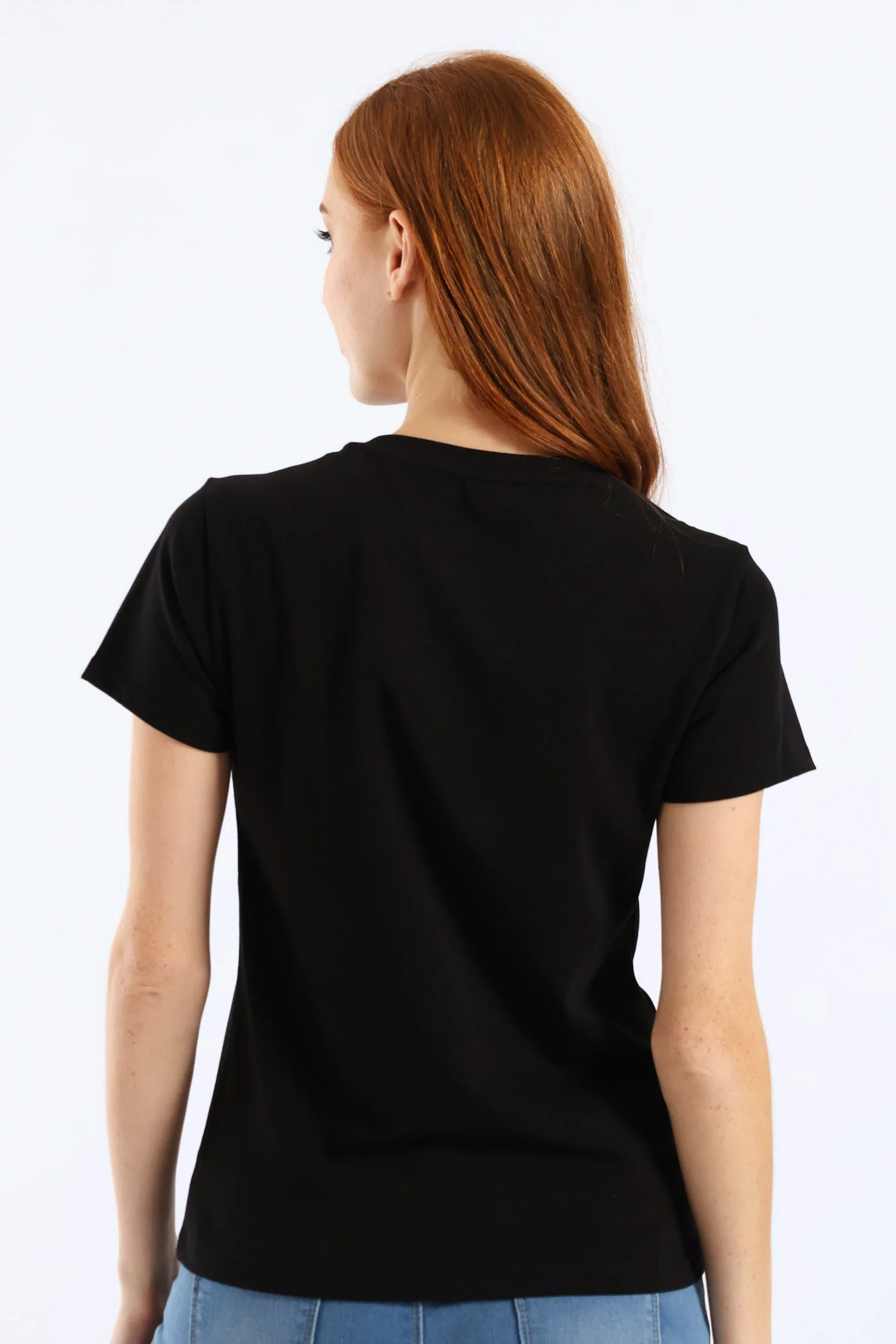 Transfer Heart And Embroidered Regular T-Shirt - Black - Image 9