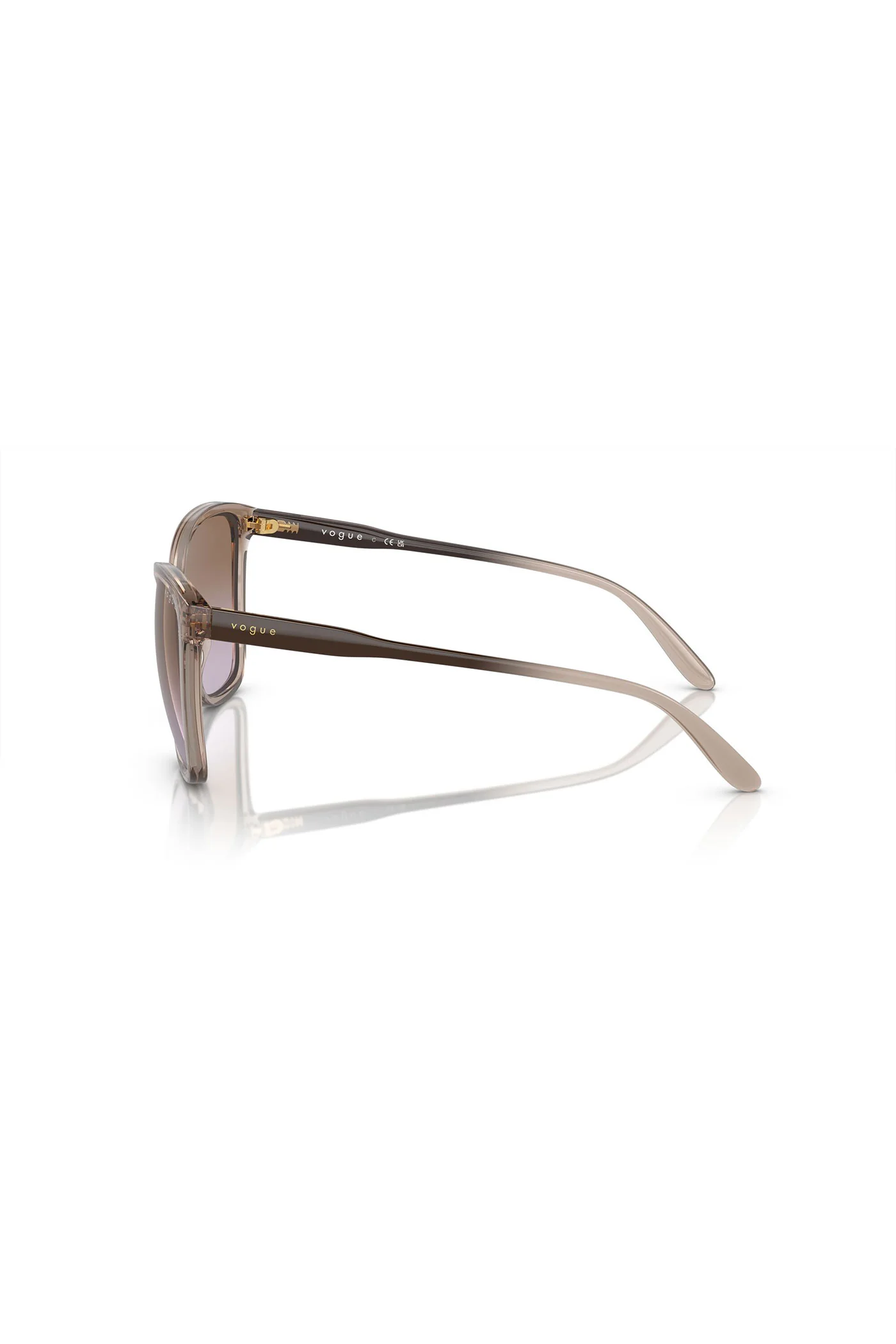 Transparent Caramel Butterfly Sunglasses - Brown - Image 2
