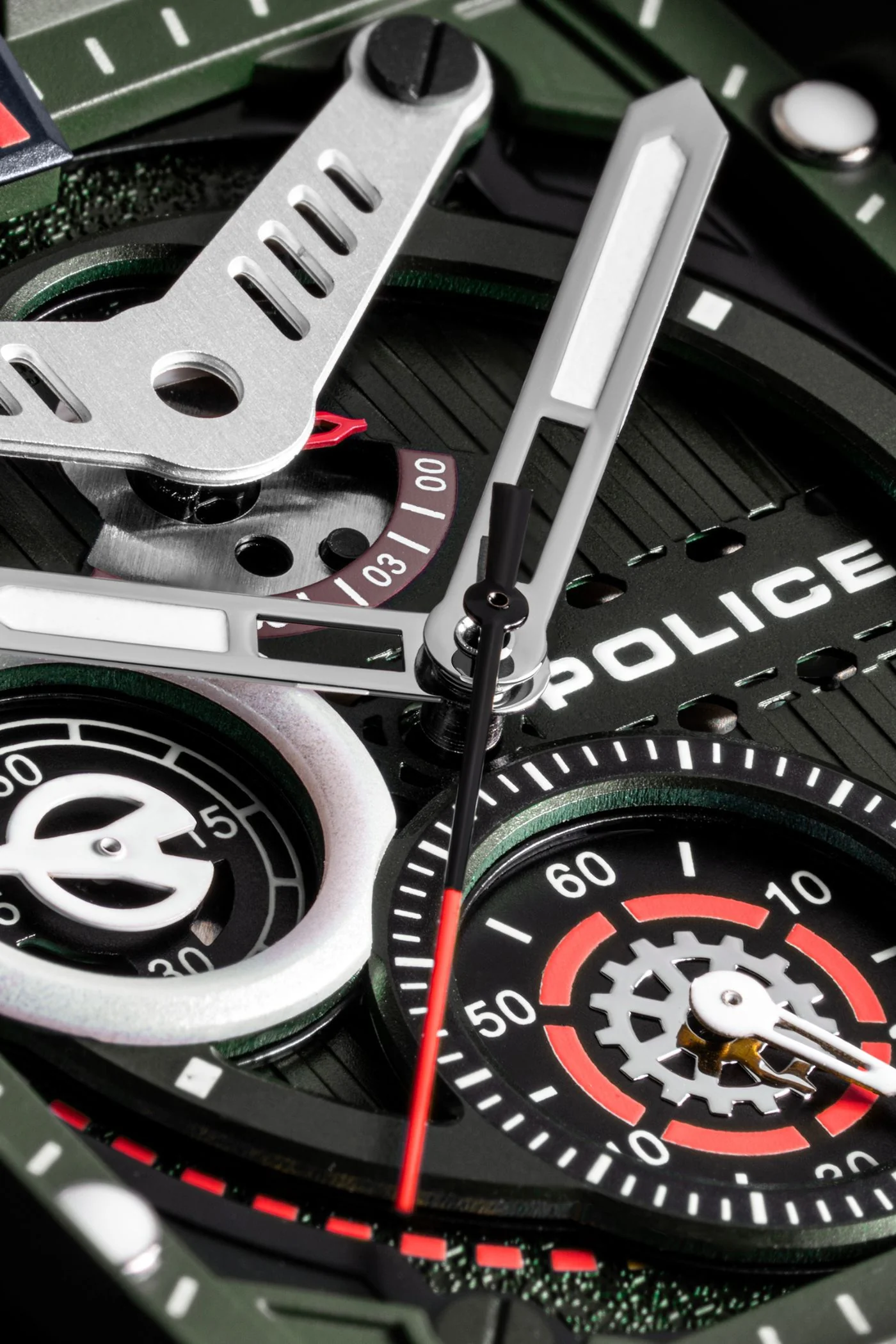 Transparent Case & Green Dial Watch With Silicone Strap - Image 4