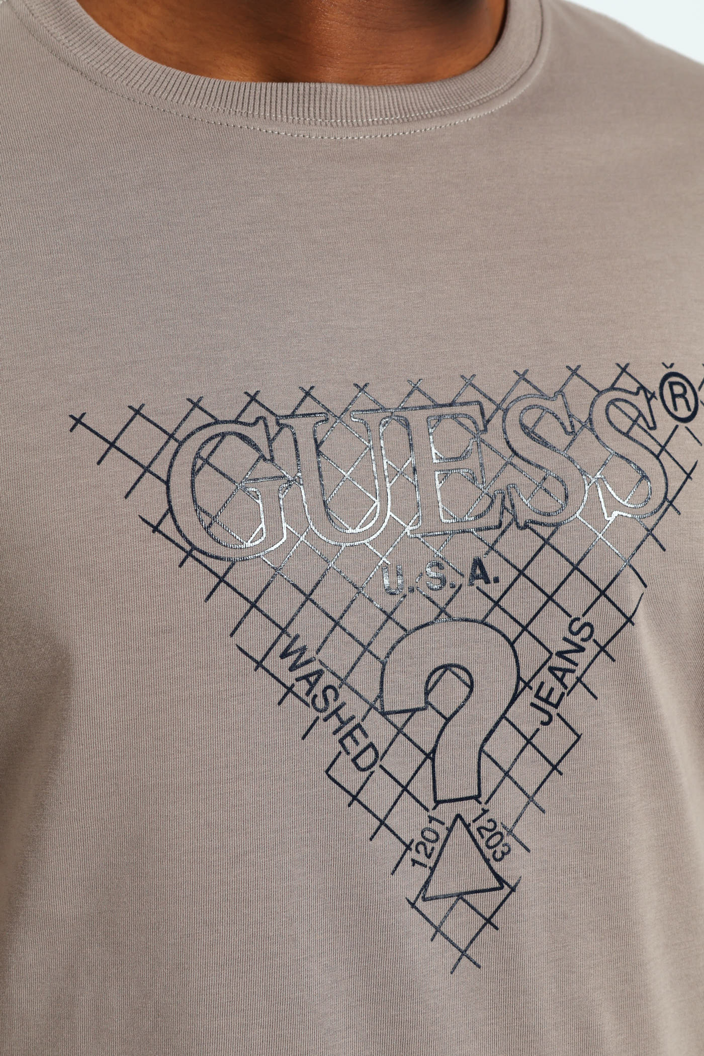 Triangle Grid Tee - Grey - Image 2