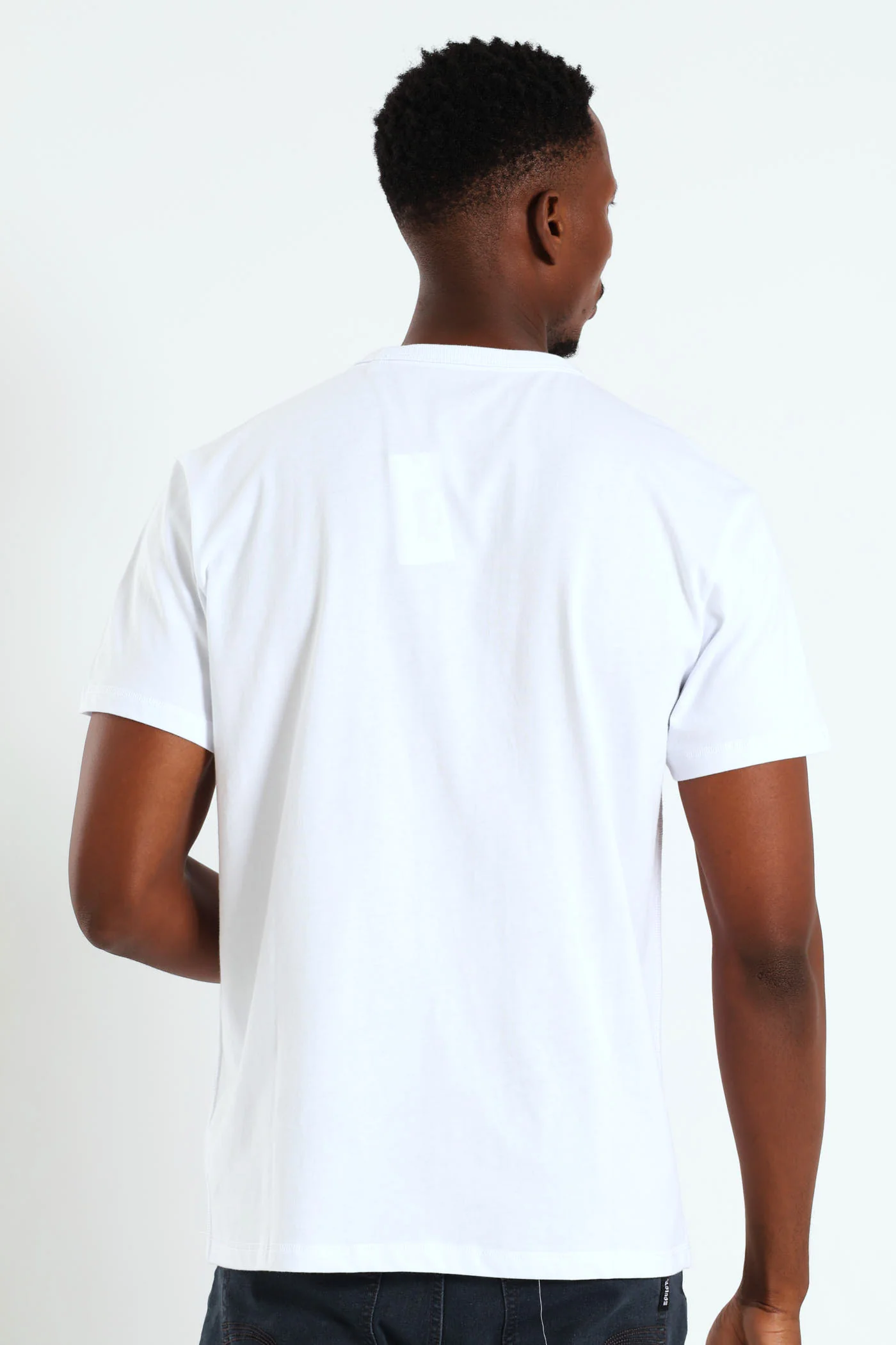Triangle Embroidered Tee - White - Image 3