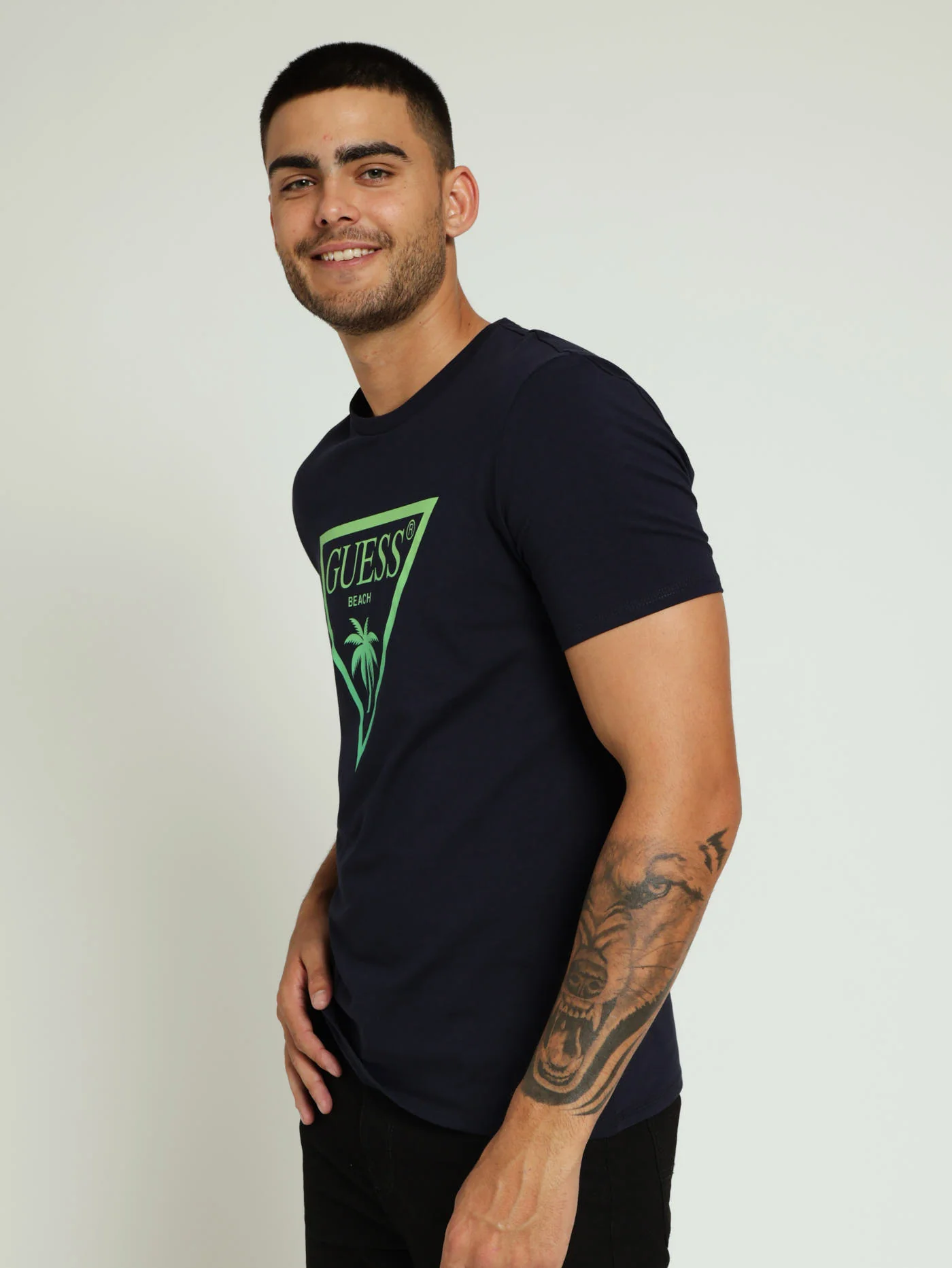 Triangle Palm Tee - Navy - Image 3