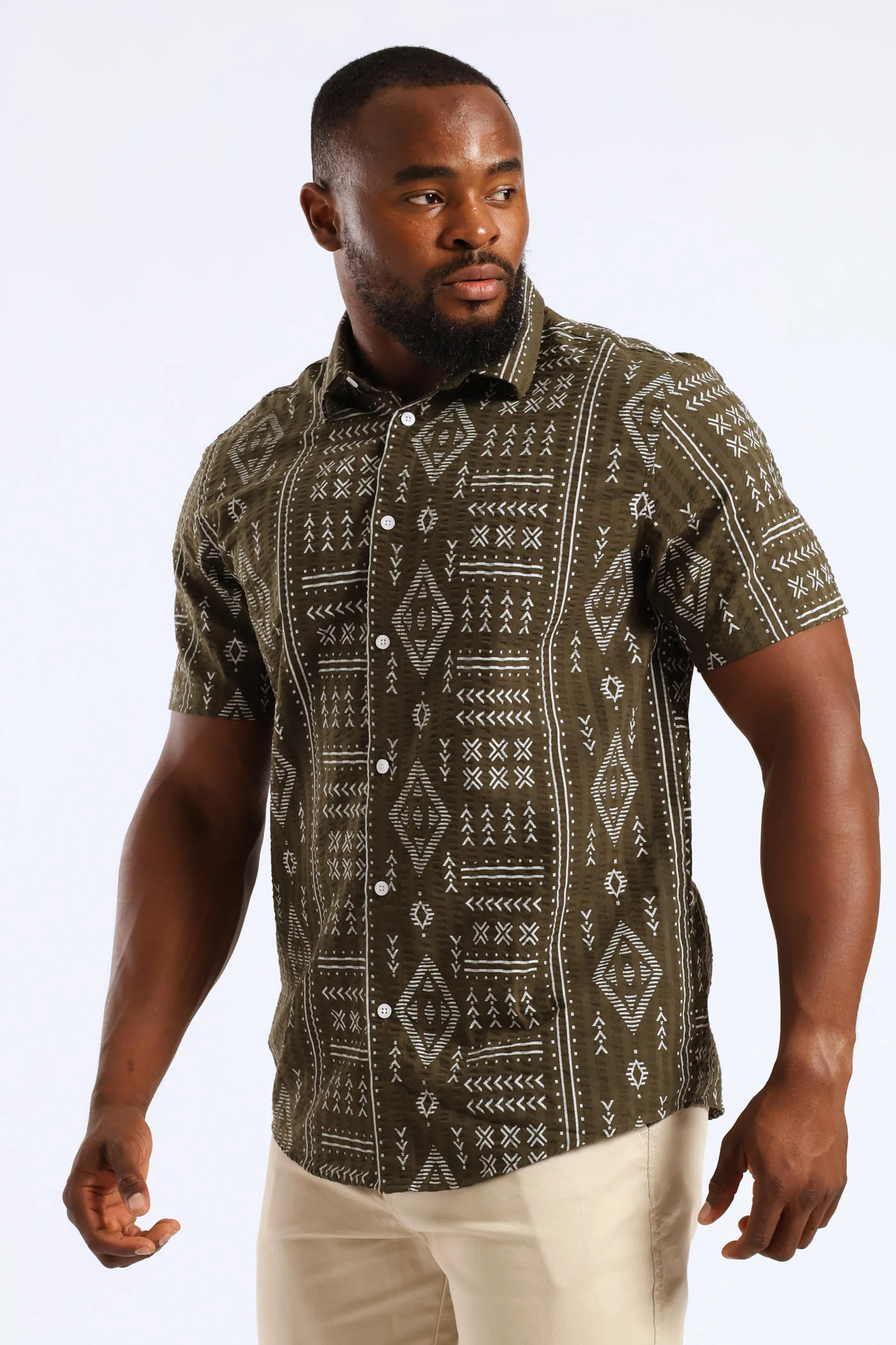 Tribal Print Shirt - Fatigue - Image 3