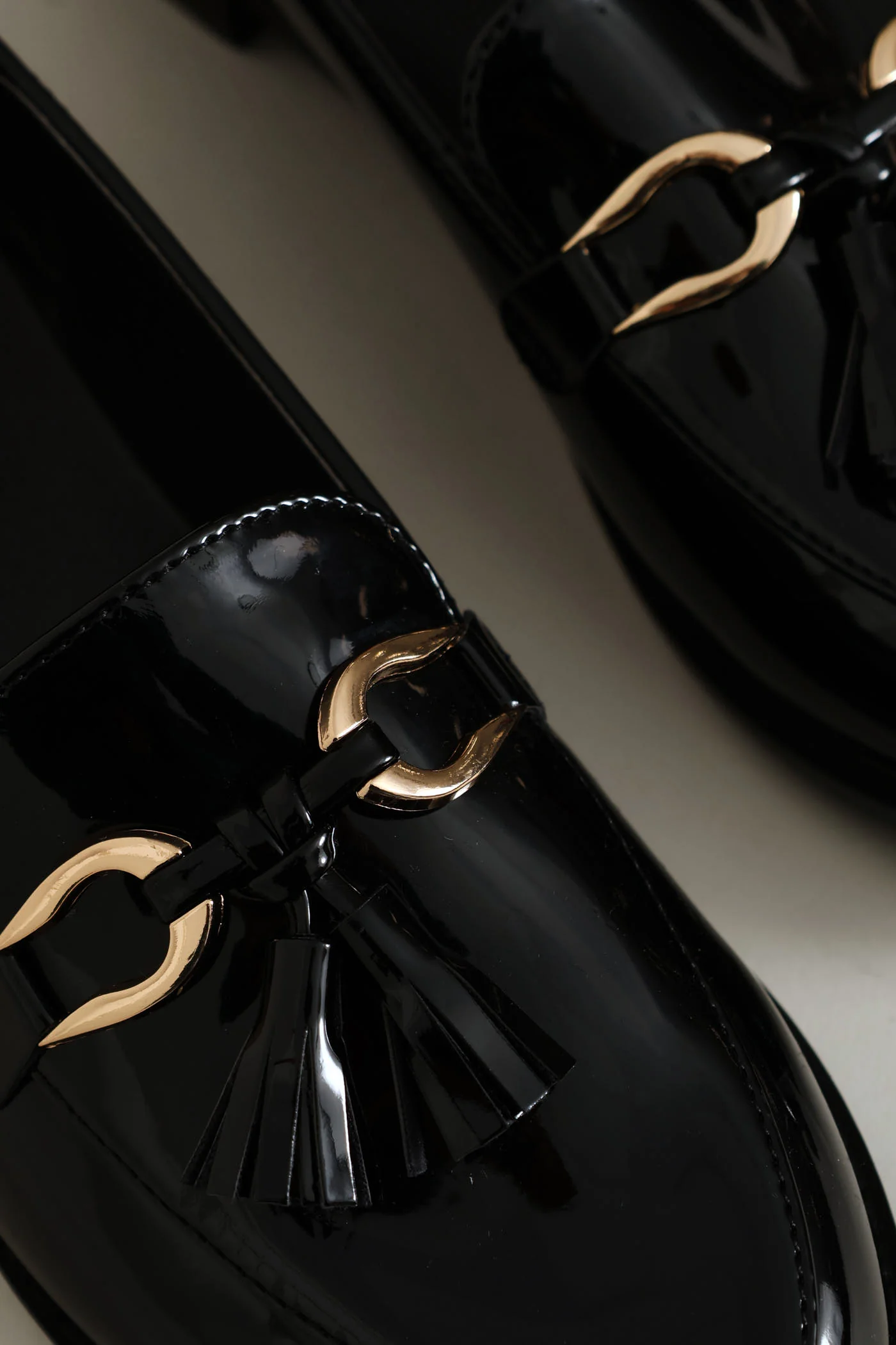 Trim And Tassle Detail Loafer - Black - Image 2