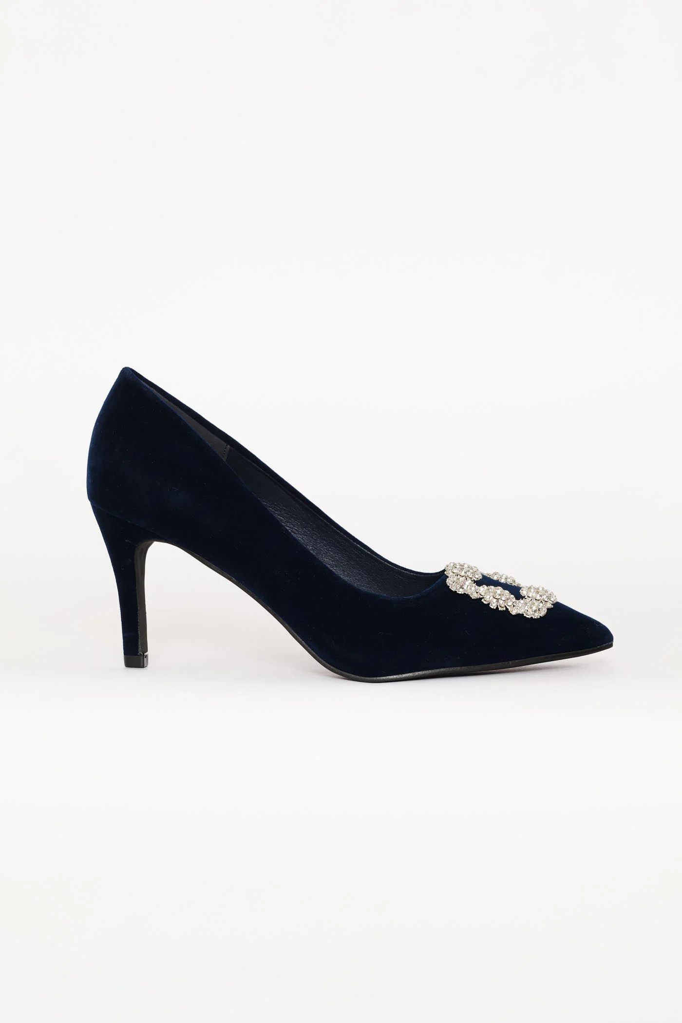 Trim Detail Microfibre Stiletto Heel - Navy - Image 4