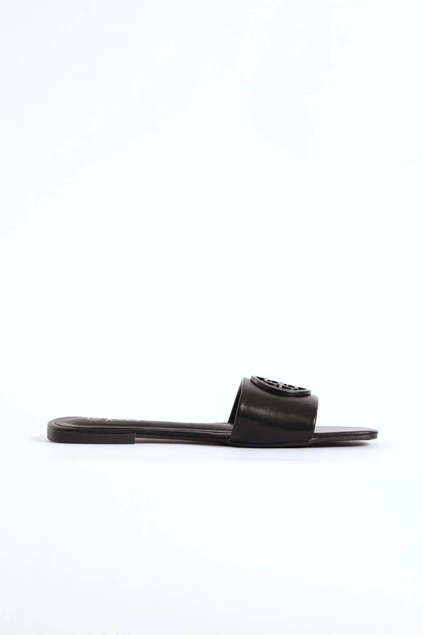 Trim Detail Single Band Mule Sandal - Black - Image 3