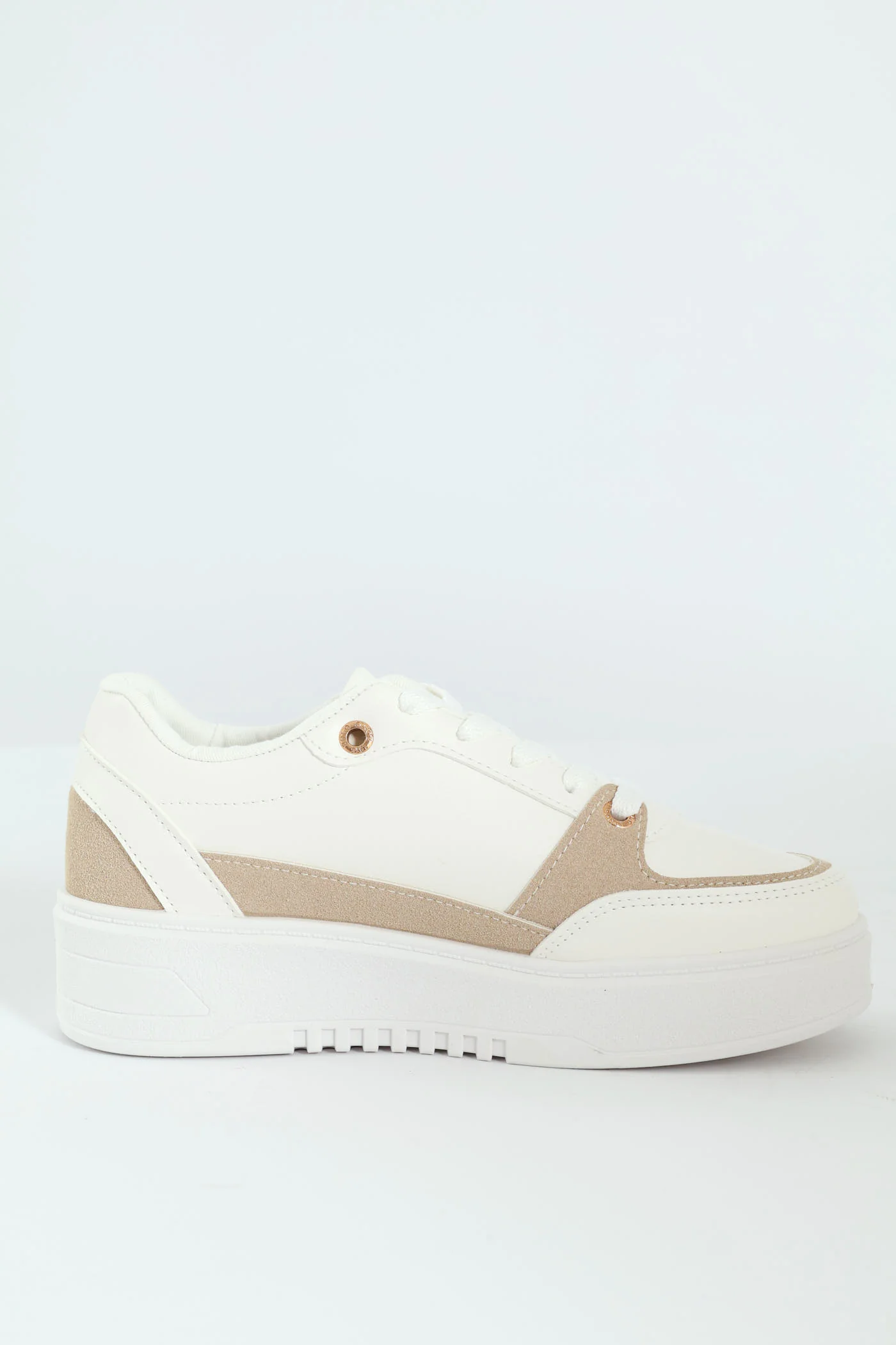 Trim Platform Lace Up Sneaker - White - Image 4