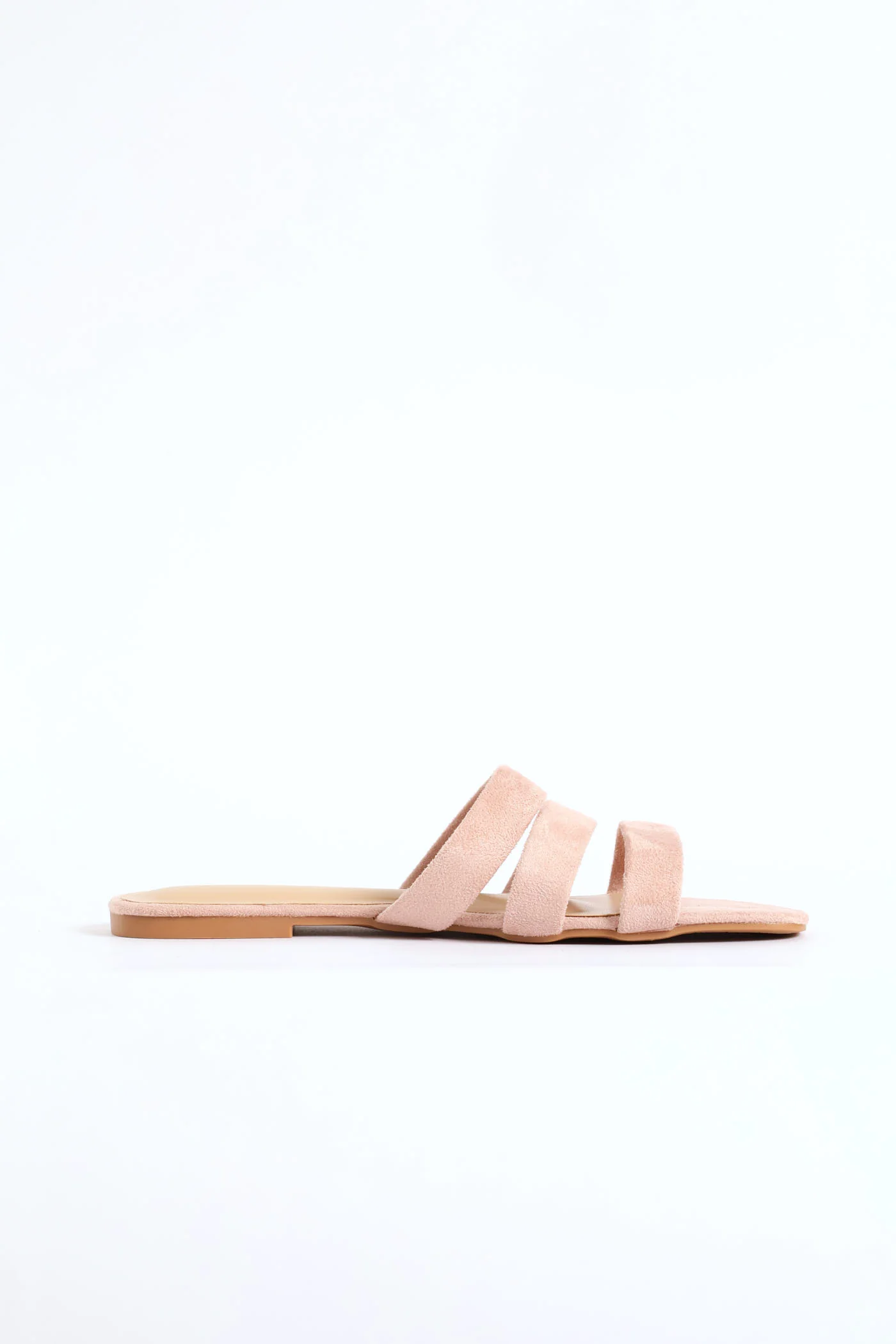 Triple Strap Basic Mule Sandal - Blush - Image 3