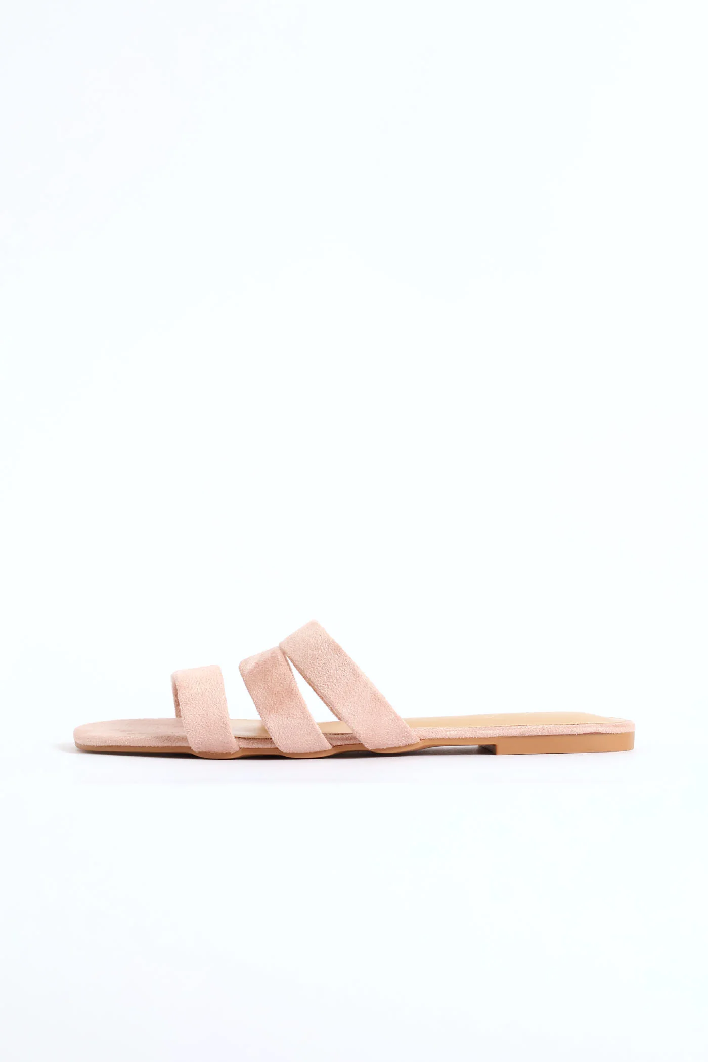 Triple Strap Basic Mule Sandal - Blush - Image 4