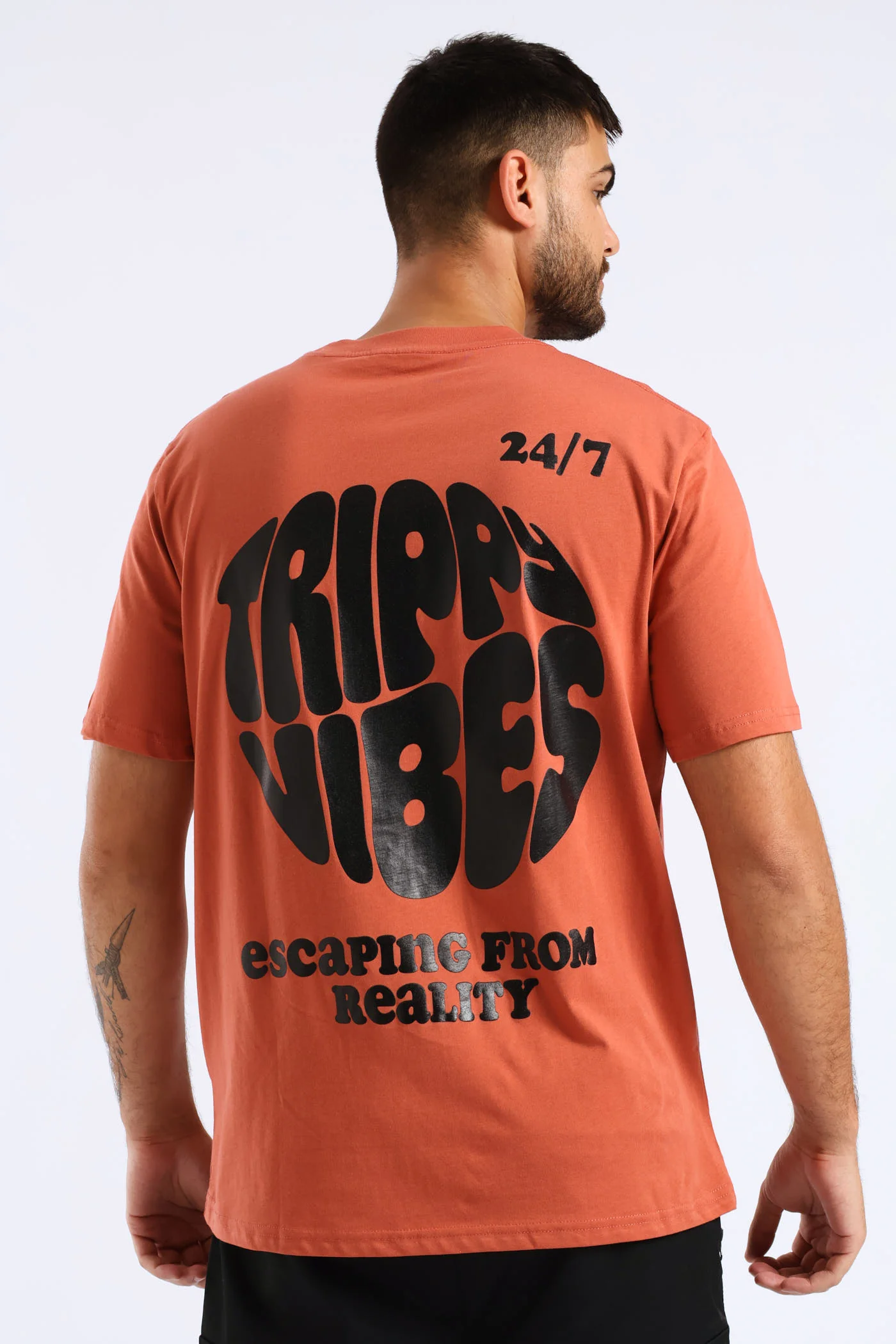 Trippy Vibes Front & Back Tee - Red - Image 2