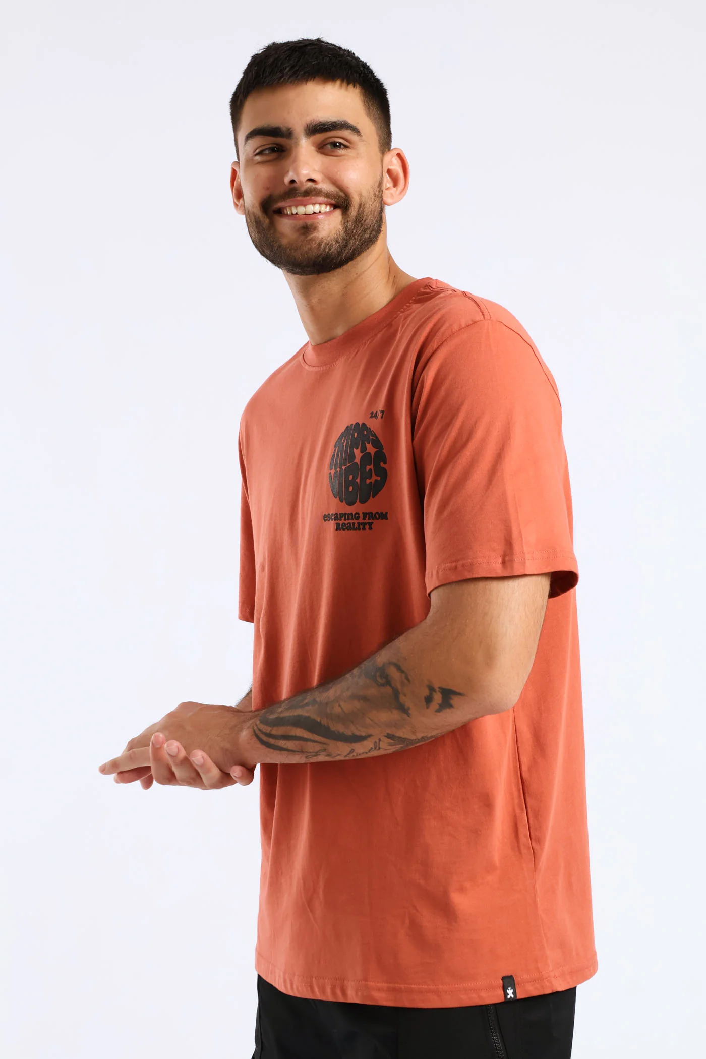 Trippy Vibes Front & Back Tee - Red - Image 4