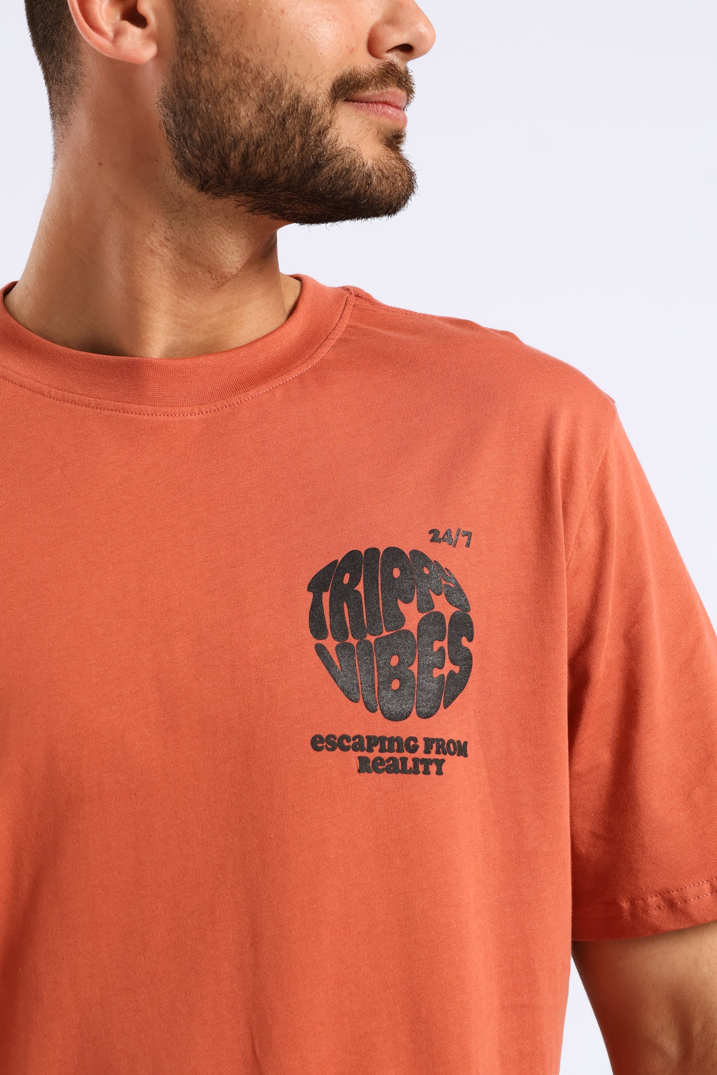 Trippy Vibes Front & Back Tee - Red - Image 5