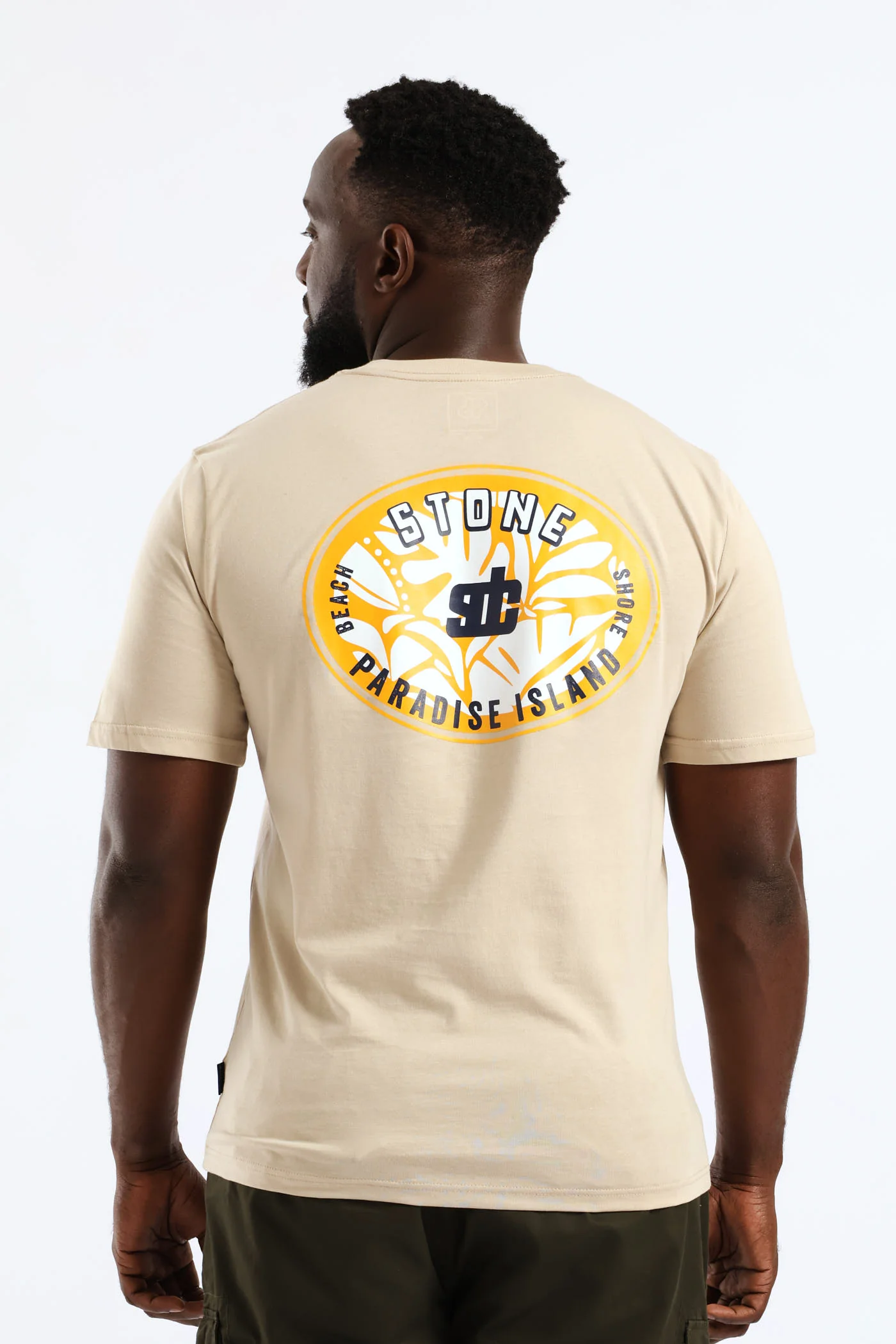 Tropic Paradise Front & Back Tee - Stone - Image 2