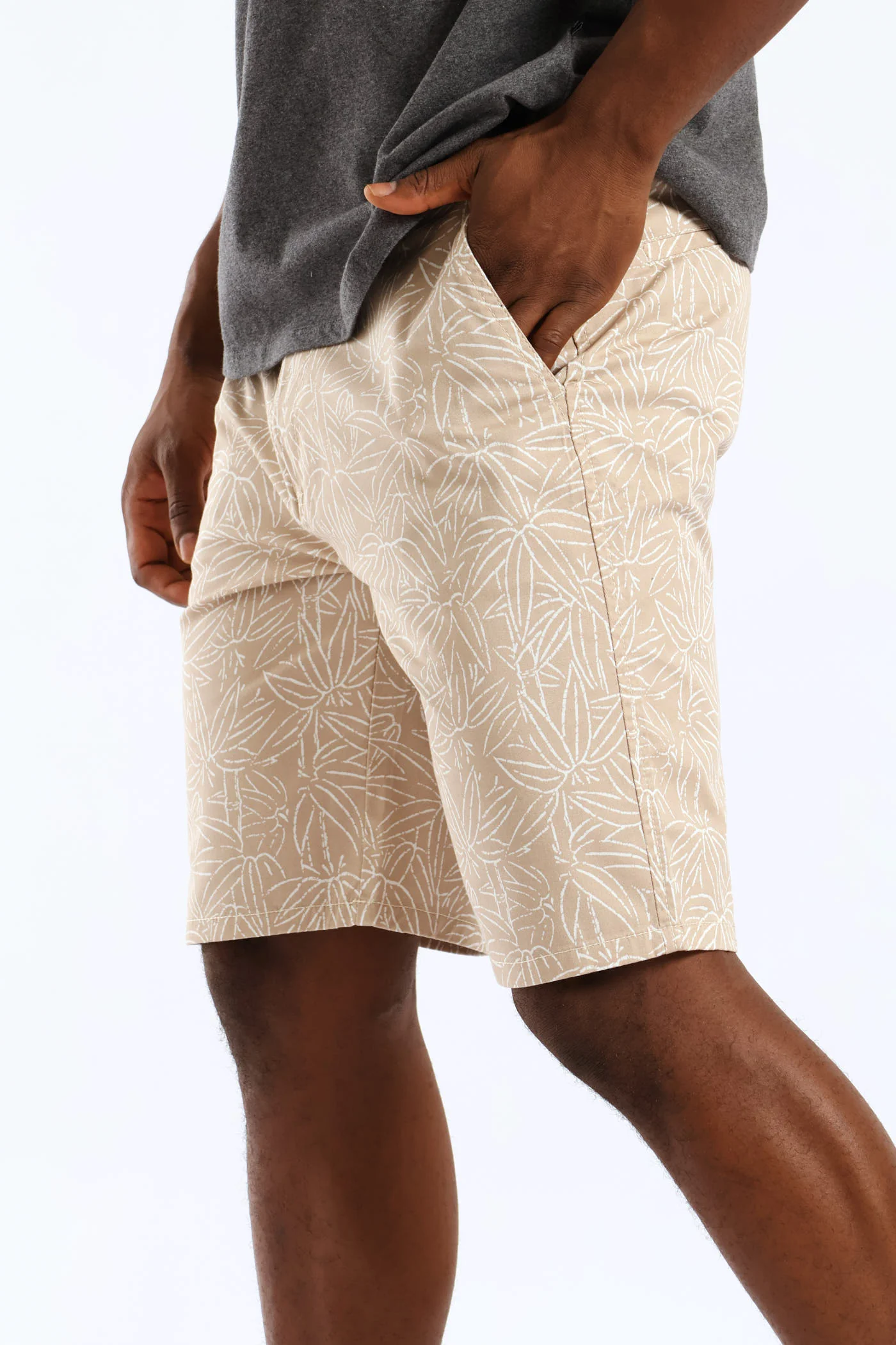 Tropical Bamboo Chino Short - Stone - Image 2