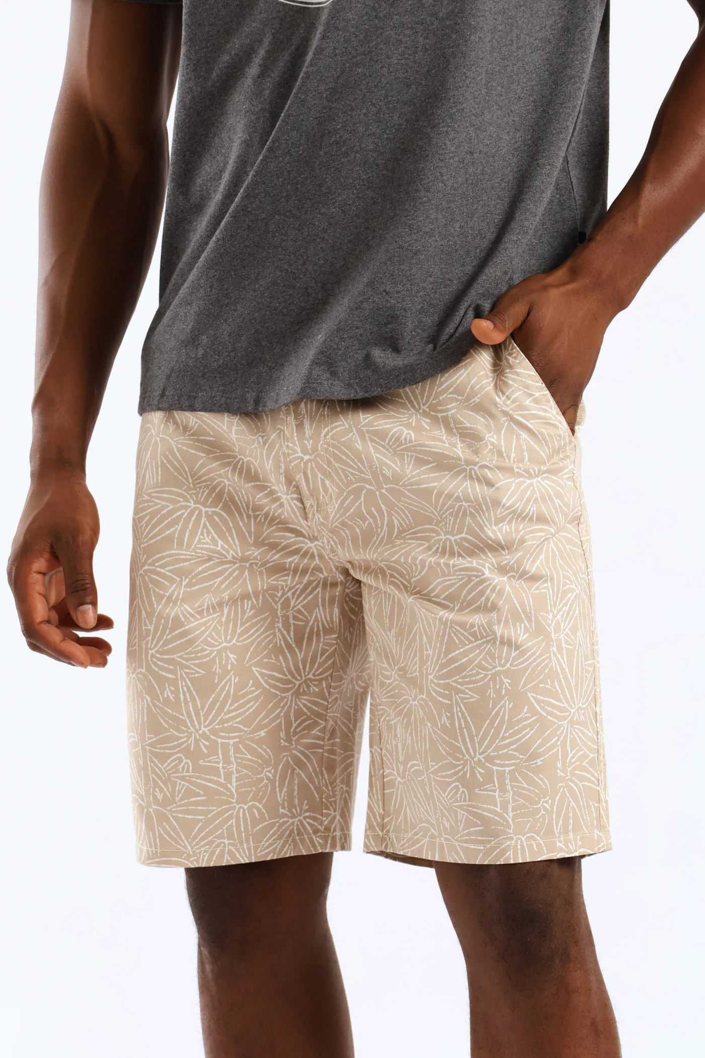 Tropical Bamboo Chino Short - Stone - Image 3