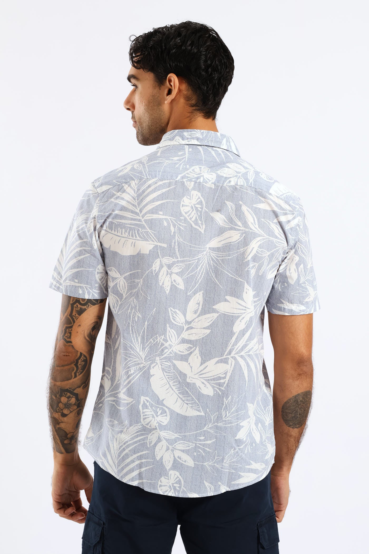 Tropical Leaf Resort Shirt - Light Blue - Image 5