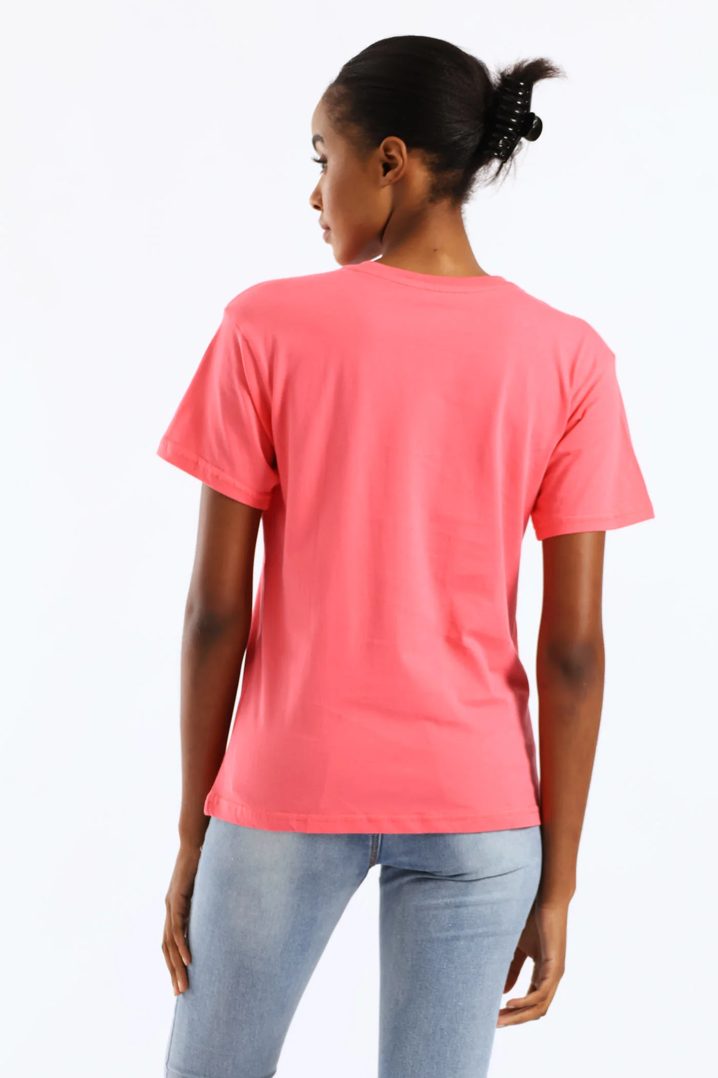Tropical Palm Foil Tee - Bright Pink - Image 5