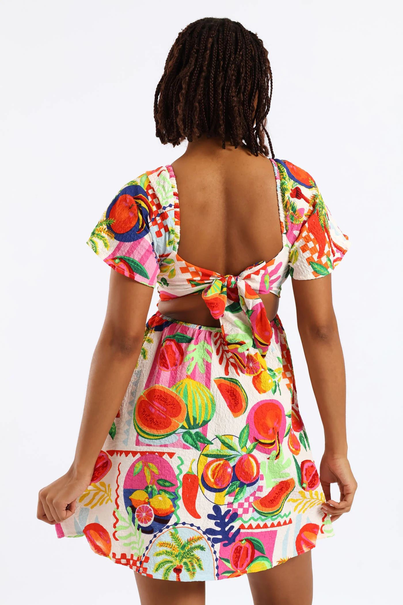 Tropical Smock Mini Dress - Multi - Image 2