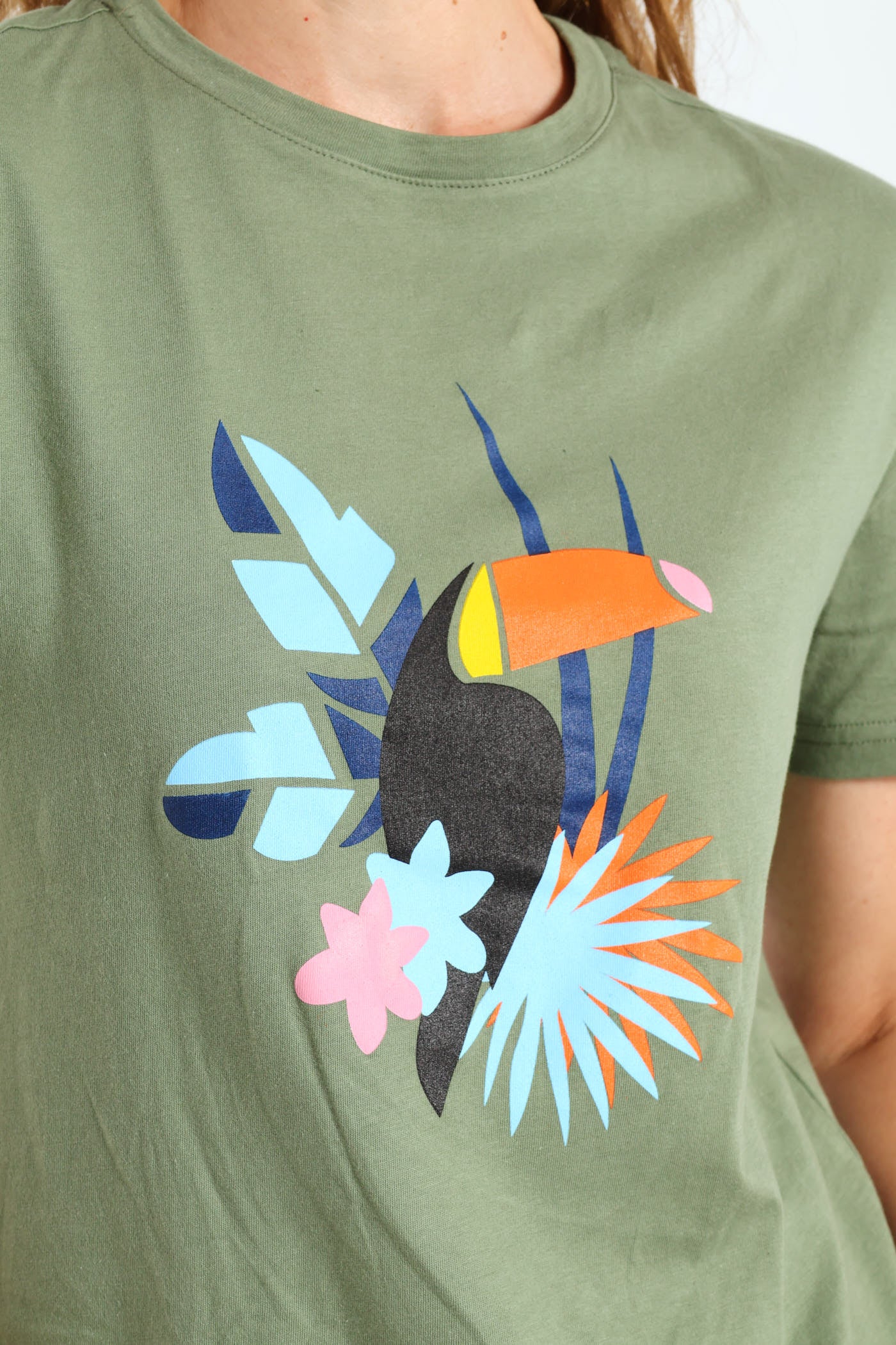 Tropical Toucan Frame Tee - Aqua Mist Green - Image 2