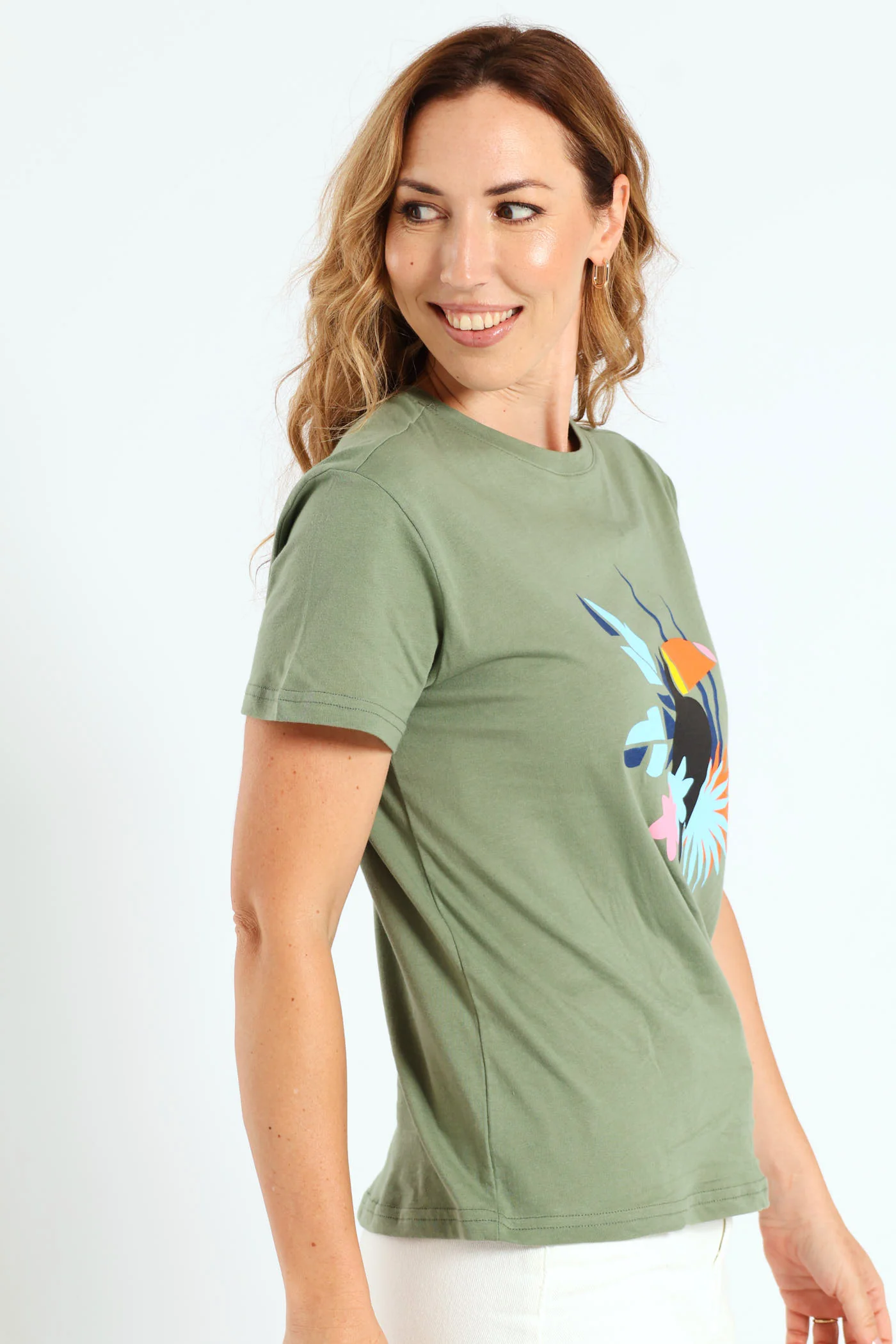 Tropical Toucan Frame Tee - Aqua Mist Green - Image 3